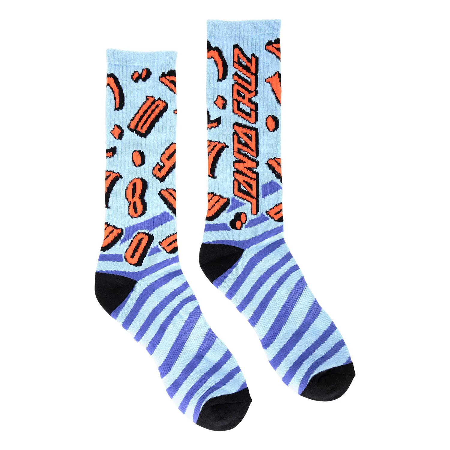 Santa Cruz Skateboards Socks Grabke All Around Mid Crew Blue/Red - Image 2