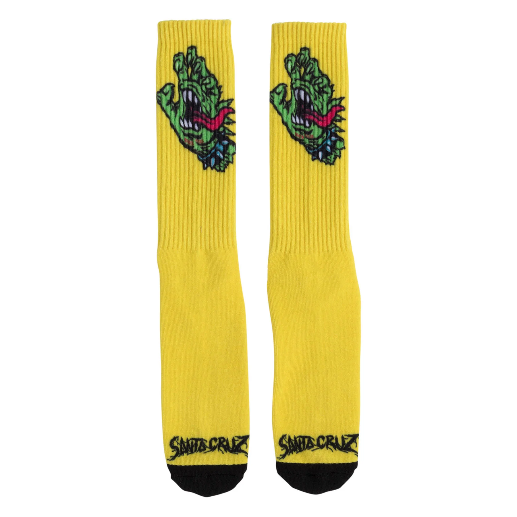 Santa Cruz Skateboards Socks Meek OG Slasher Hand Crew Yellow - Image 2