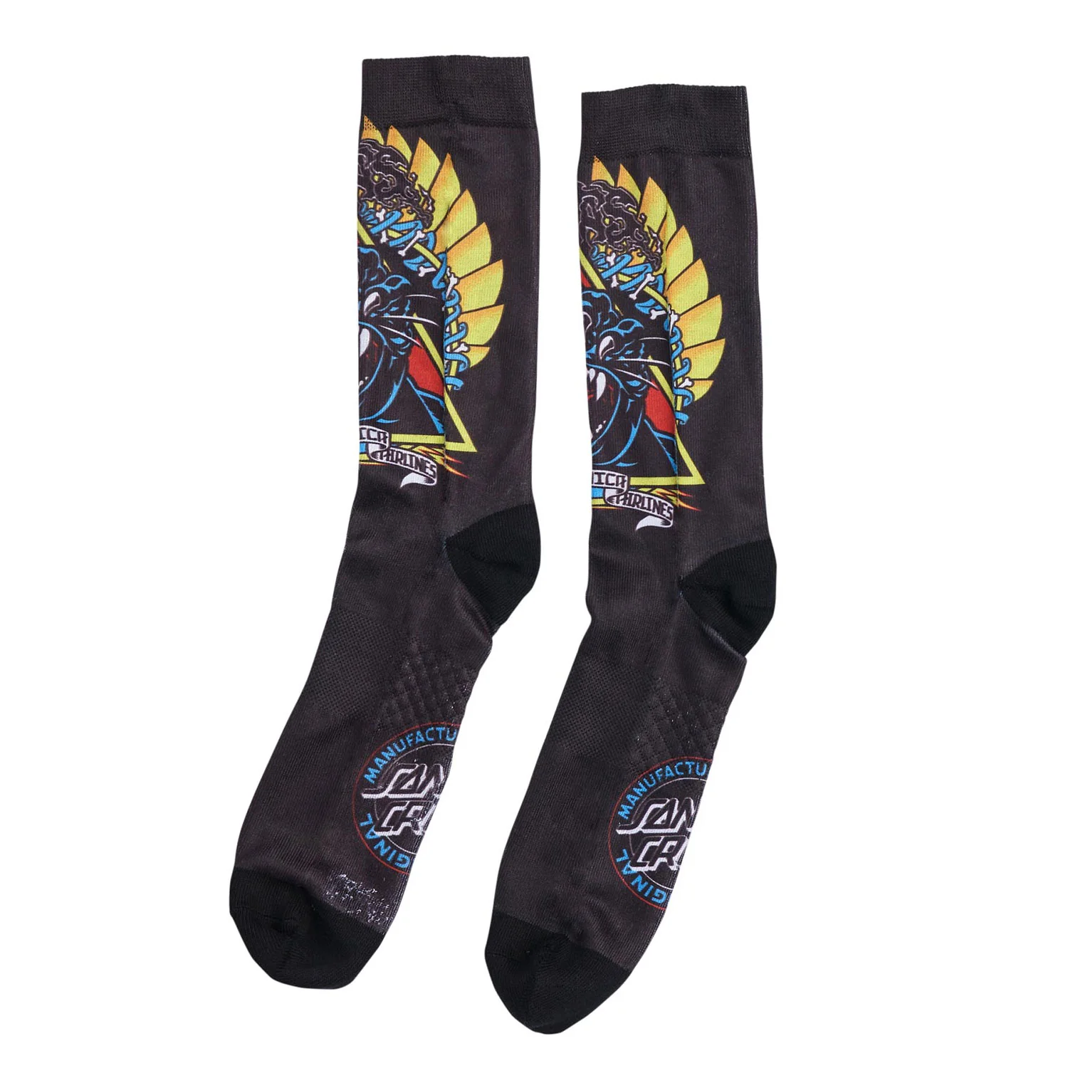 Santa Cruz Skateboards Socks Natas Screaming Panther Dress Black - Image 4