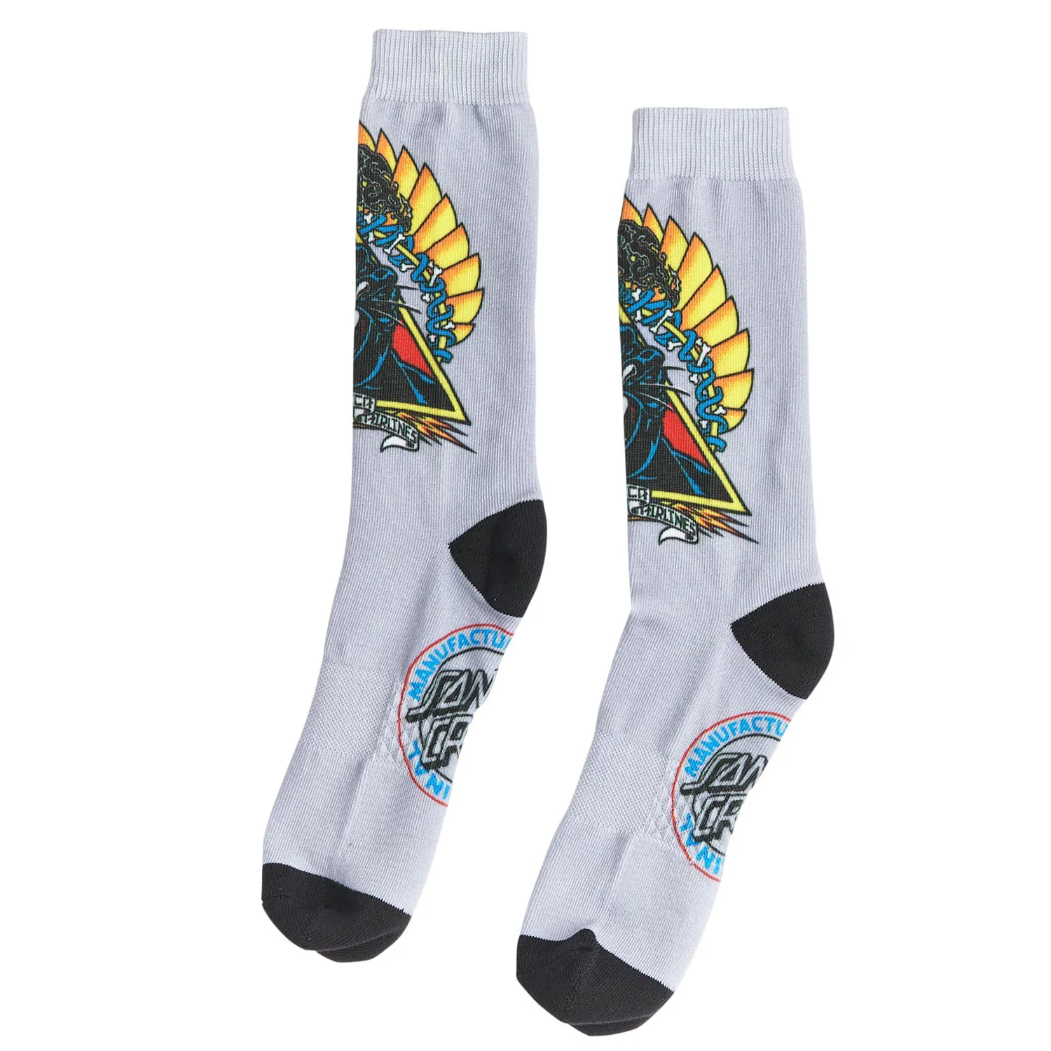Santa Cruz Skateboards Socks Natas Screaming Panther Dress Grey - Image 2