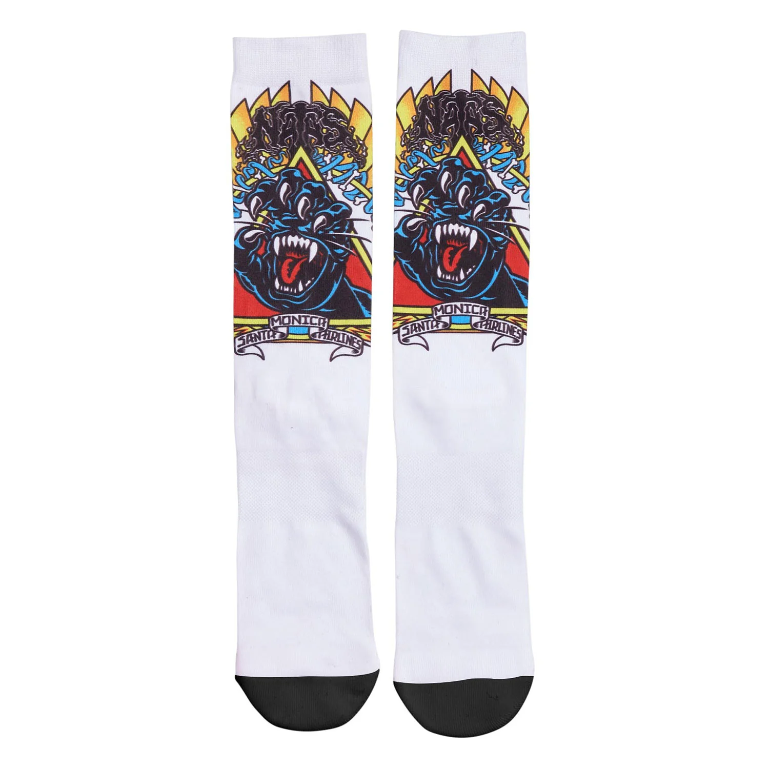Santa Cruz Skateboards Socks Natas Screaming Panther Dress White - Image 2