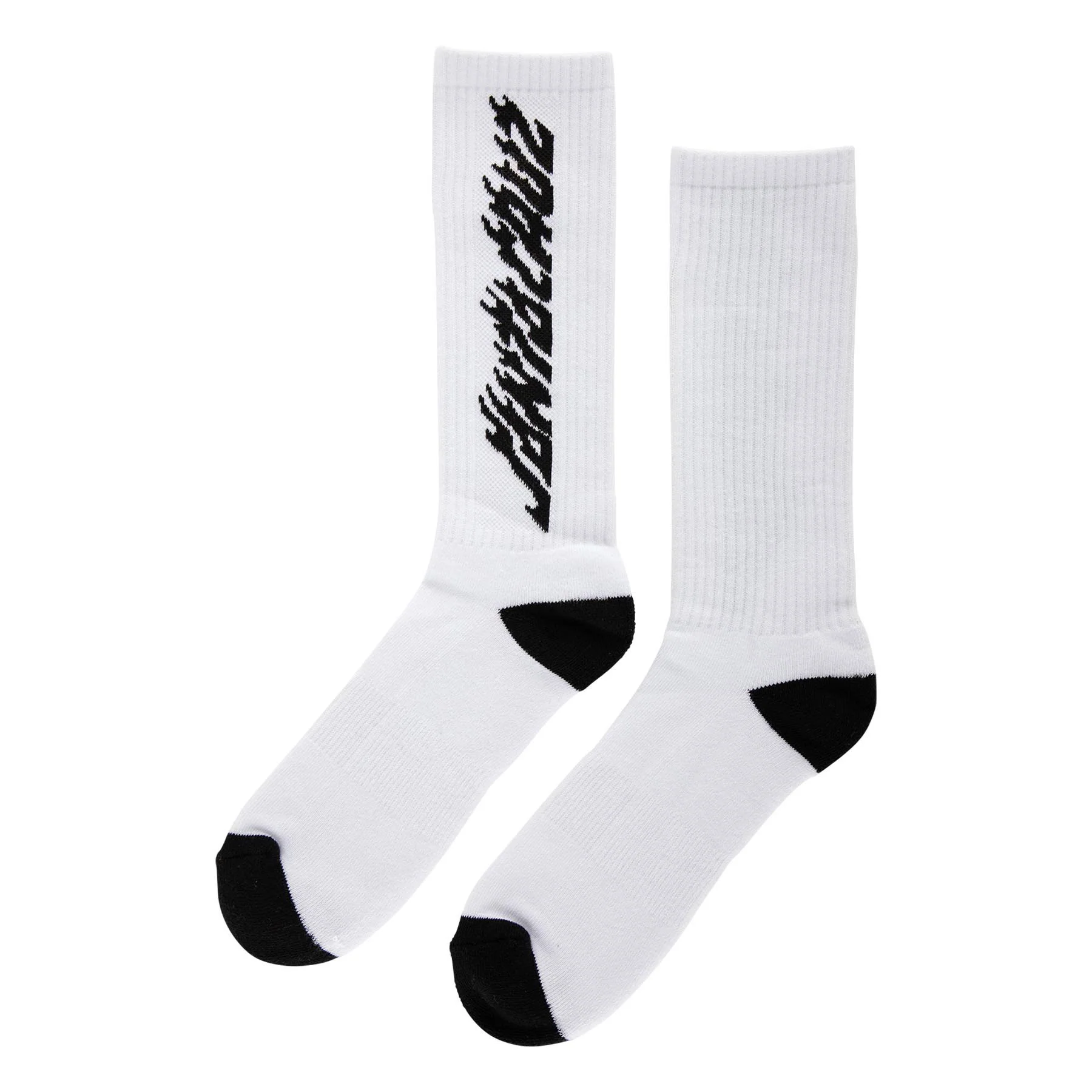 Santa Cruz Skateboards Socks Solid Flame Strip Crew White Adult - Image 2