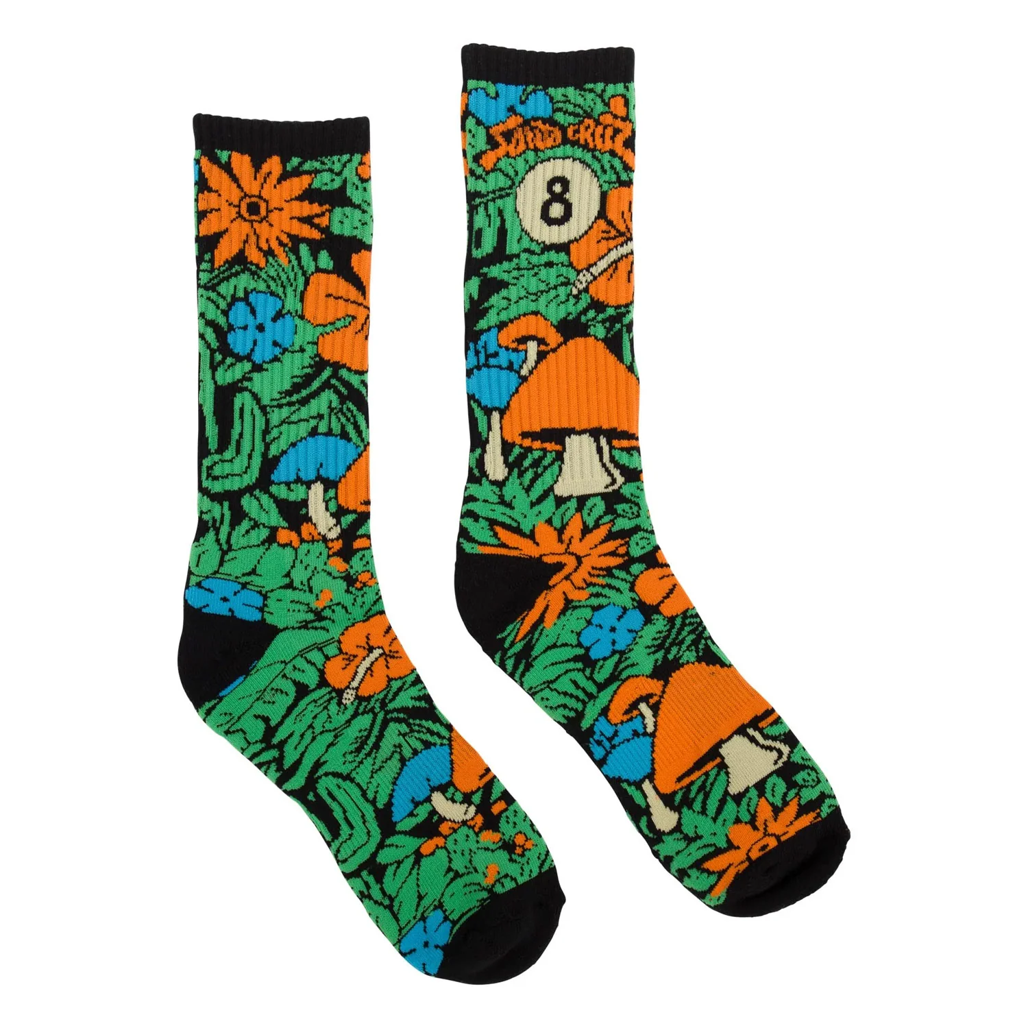 Santa Cruz Skateboards Socks Winkowski 8Baller Trip Mid Crew All Over Trip 1 Pair - Image 2