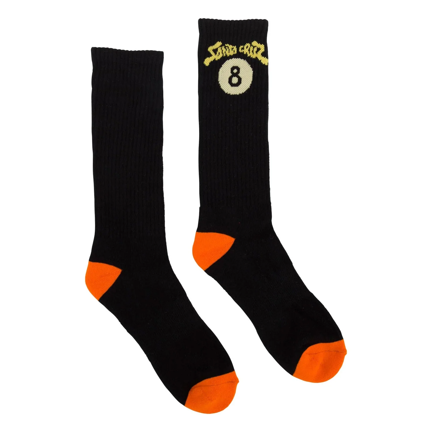 Santa Cruz Skateboards Socks Winkowski 8Baller Trip Mid Crew Black/Orange 1 Pair - Image 2