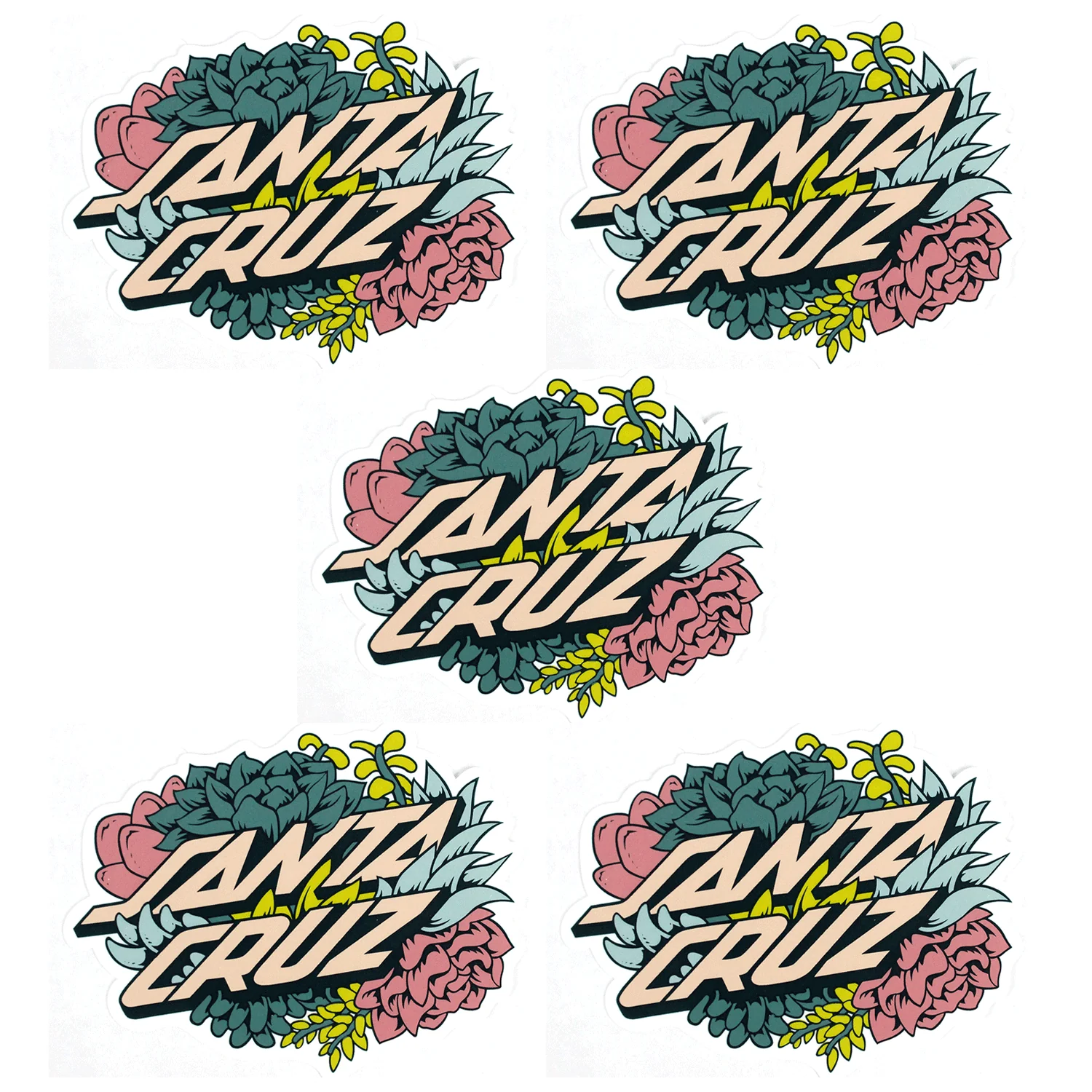 Santa Cruz Skateboards Sticker Succulent Dot Multi 3.25" 5-Pack