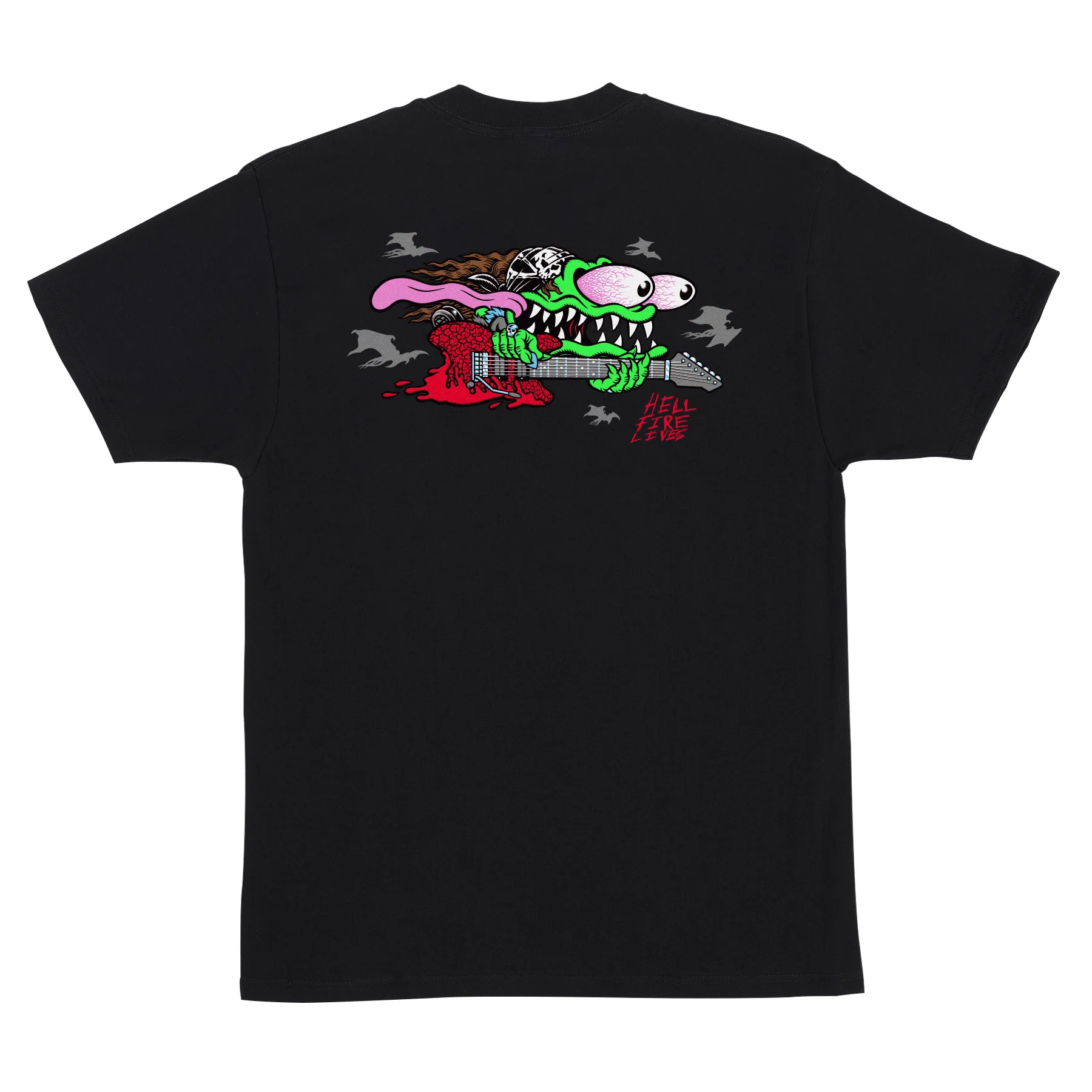 Santa Cruz x Stranger Things Shirt Eddie Slasher Black - Image 2