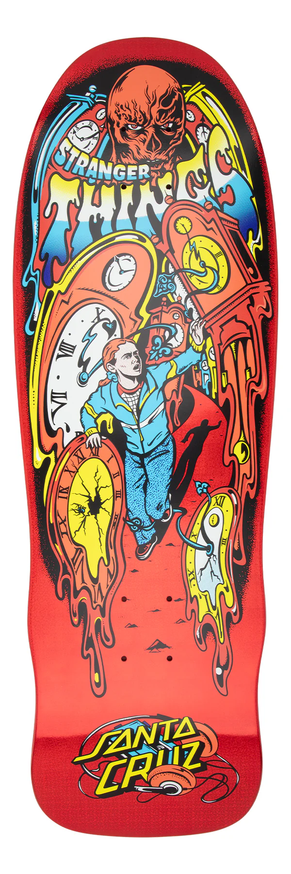 Santa Cruz x Stranger Things Skateboard Deck Grabke Max Melting Clock 9.7" x 29.4" - Image 2