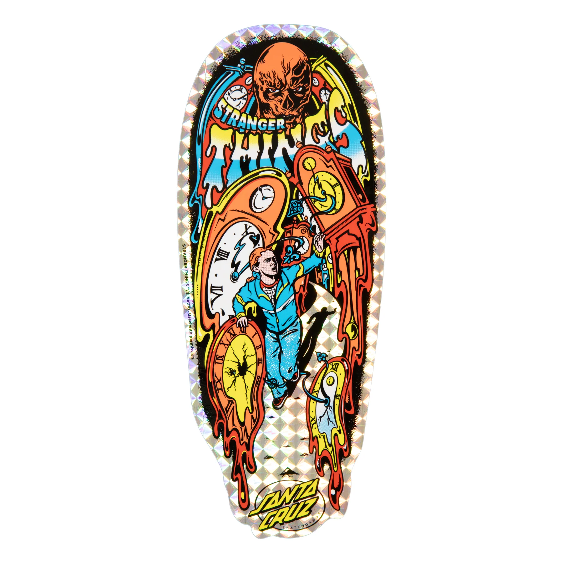 Santa Cruz x Stranger Things Skateboard Deck Grabke Max Melting Clock 9.7" x 29.4" - Image 5