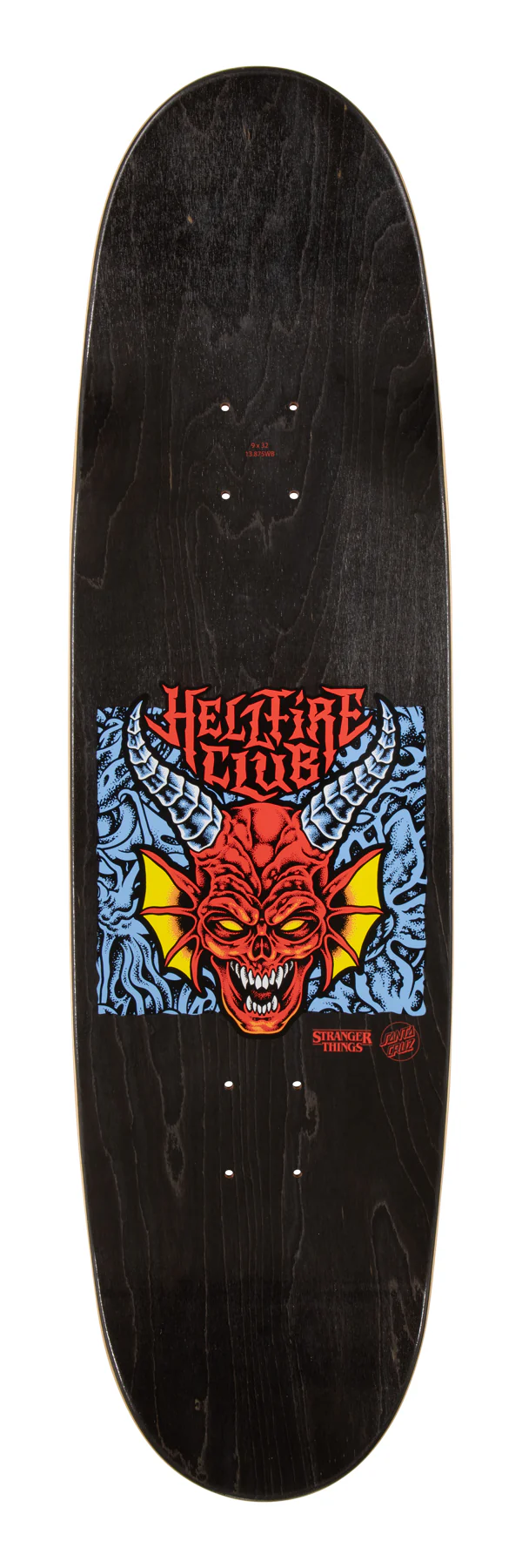 Santa Cruz x Stranger Things Skateboard Deck Hellfire Club Flames 9.0" x 32" - Image 4