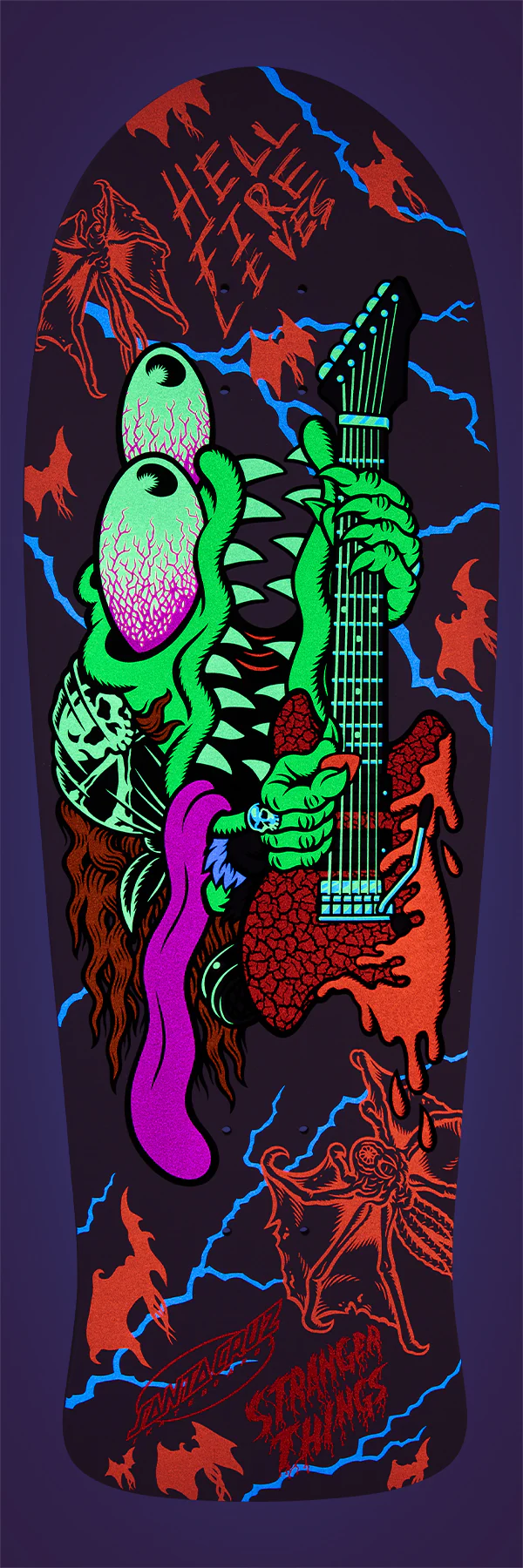 Santa Cruz x Stranger Things Skateboard Deck Meek Slasher Eddie Reveal 10.1" x 31.13" - Image 3