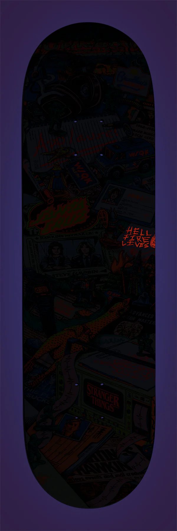 Santa Cruz x Stranger Things Skateboard Deck Season 5 8.5" x 32.2" Exclusive - Image 4