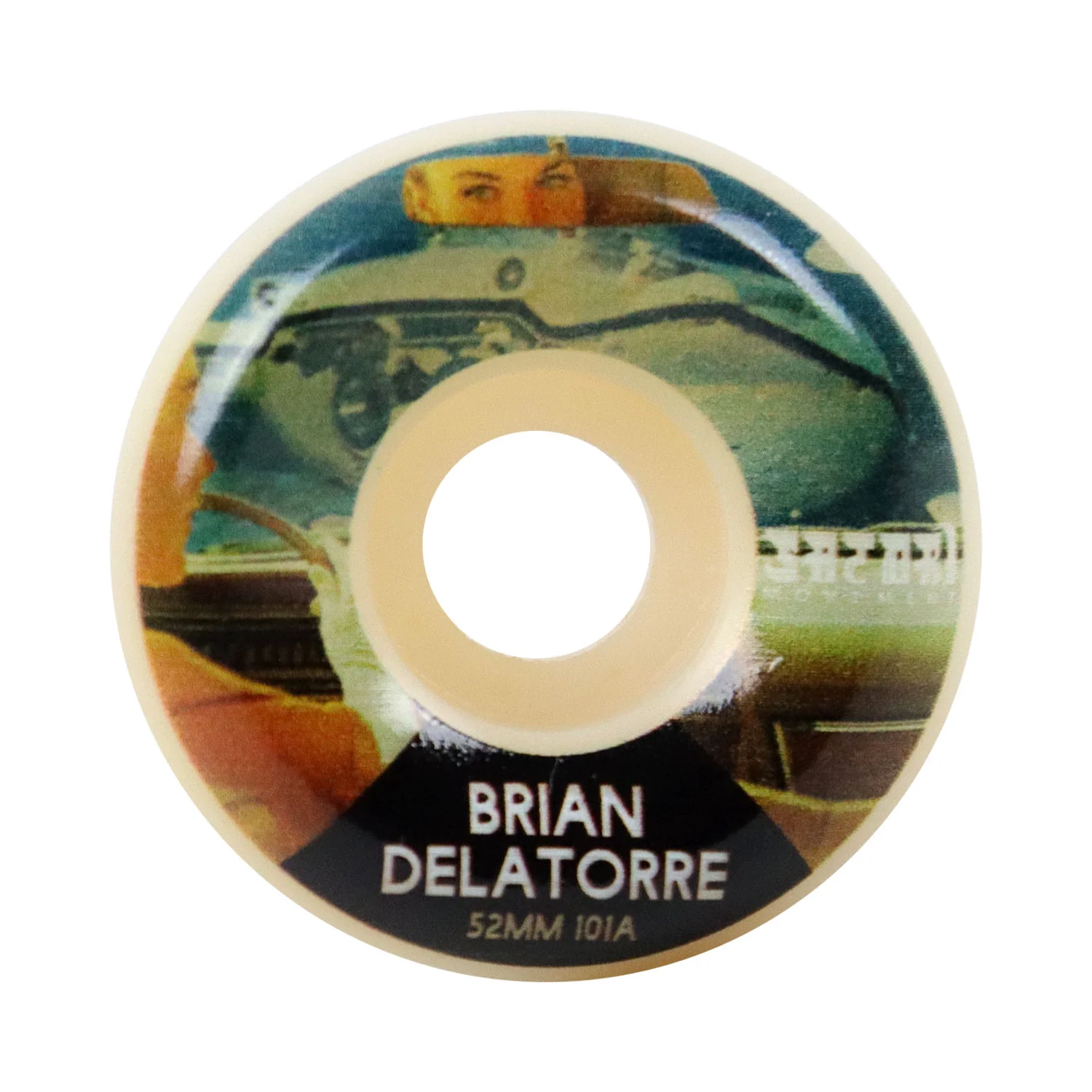 Satori Skateboard Wheels 52mm Brian Delatorre Artist Conical 101A with Spitfire Bearings - Image 2