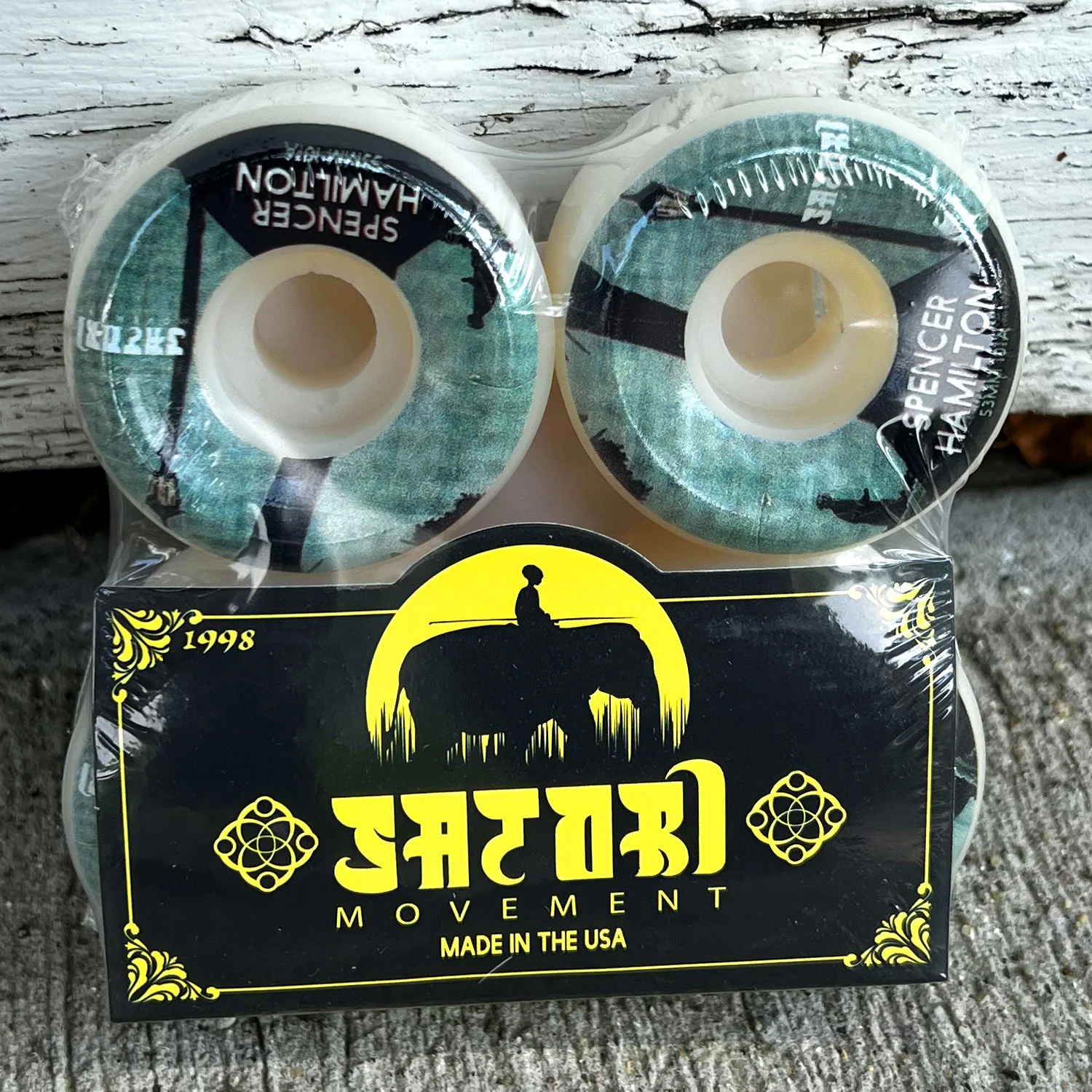 Satori Skateboard Wheels 53mm Spencer Hamilton Artist Conical 101A with Independent Bearings - Image 4