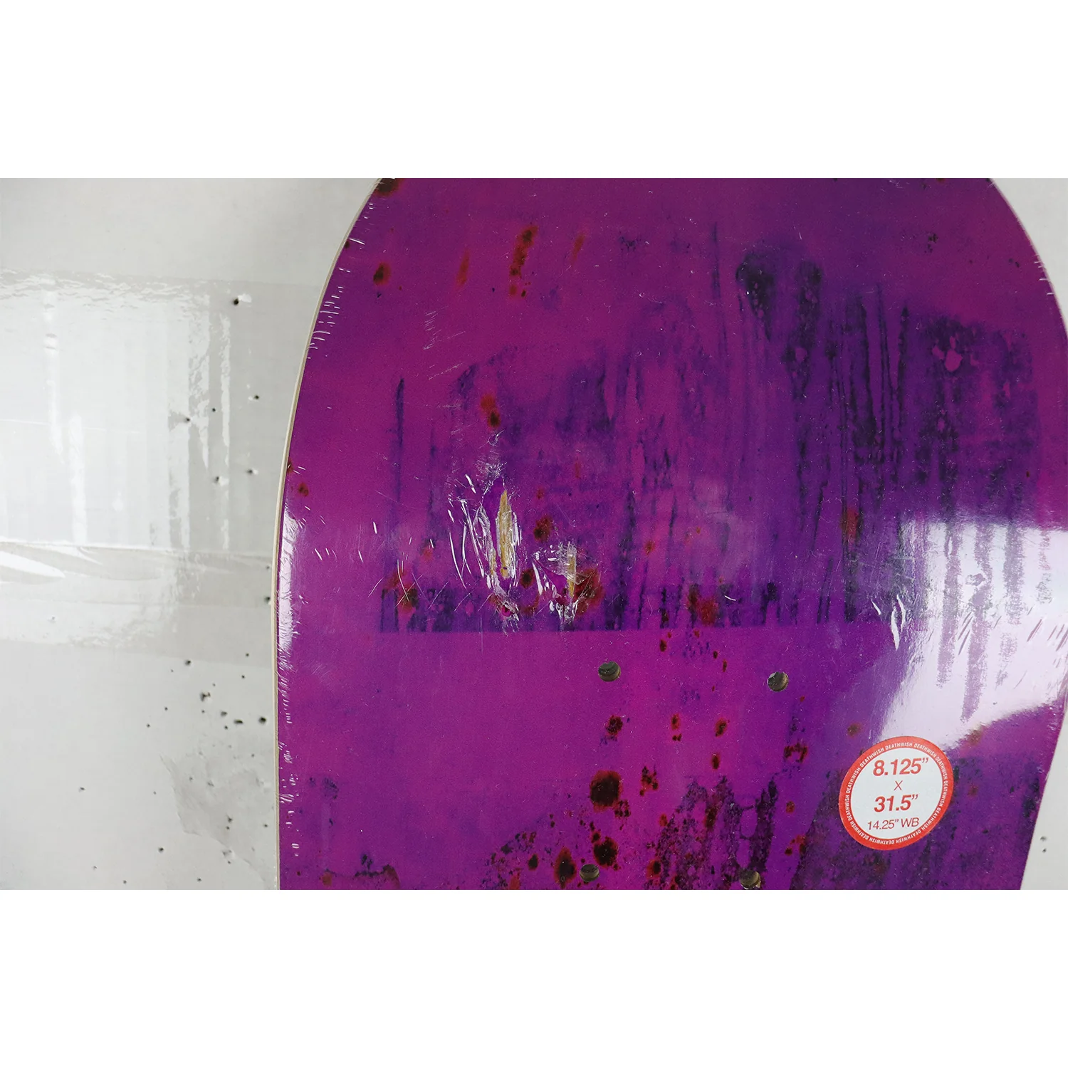Scratched Deathwish Skateboard Deck Jamie Foy Spring Break Purple 8.125" x 31.5" - Image 3