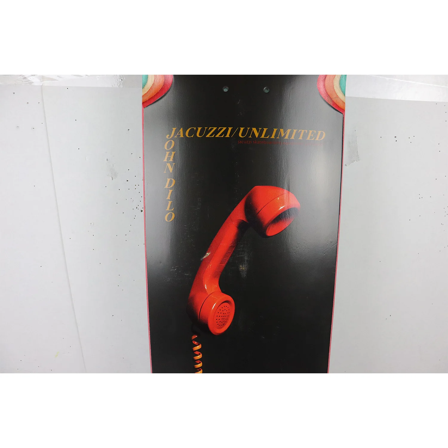 Scratched Jacuzzi Skateboard Deck Dilo On Hold 8.5" x 32.3" - Image 4