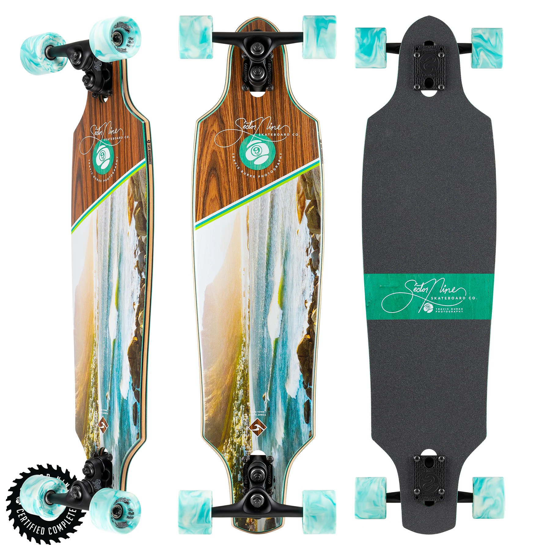 Sector 9 Longboard Complete Cape Roundhouse Carving Sidewinder 8.85" x 34"