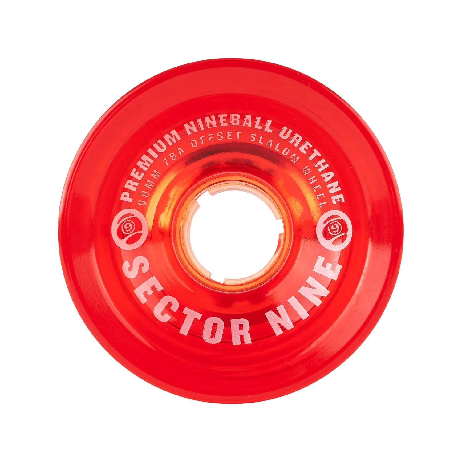 Sector 9 Longboard Offset Slalom Wheels Nineballs Red 69mm 78A - Image 2