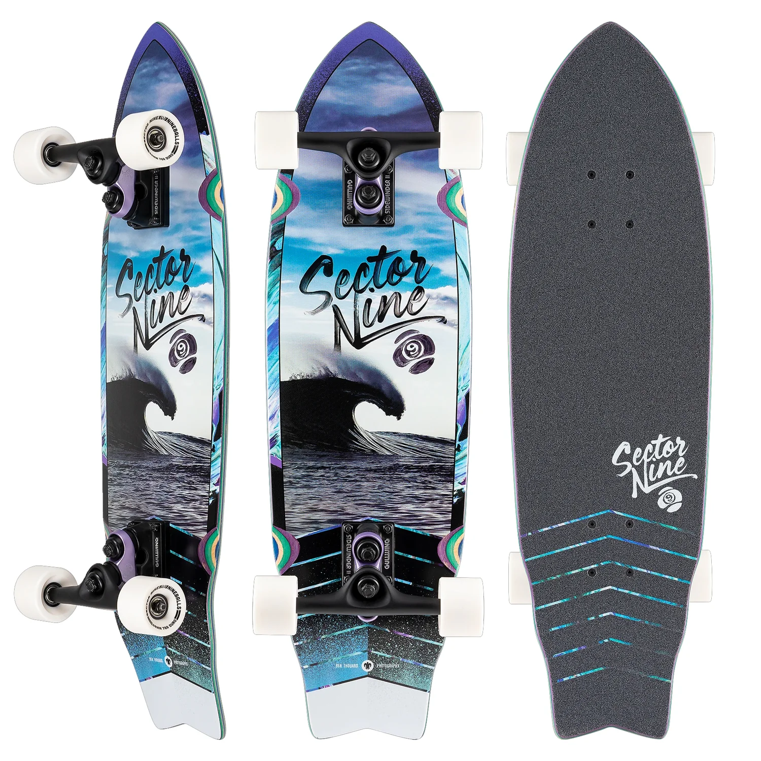 Sector 9 Longboard Wavepark Shadow Cruiser Complete 8.75" x 30.25"