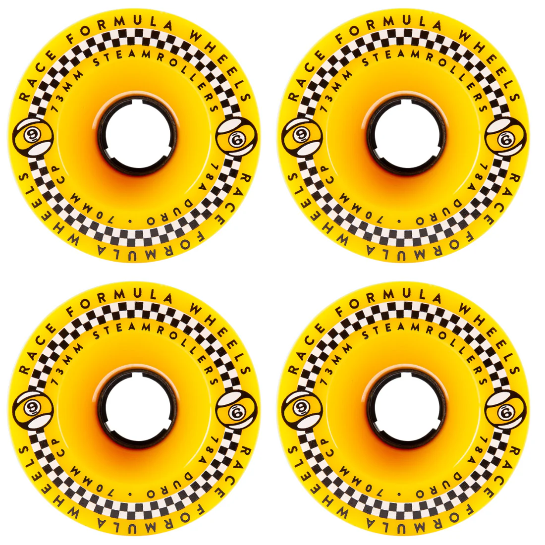 Sector 9 Longboard Wheels 73mm Steam Roller 78A Yellow