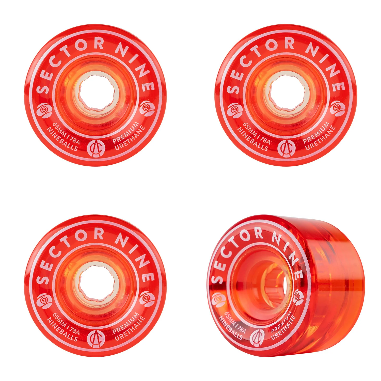 Sector 9 Longboard Wheels Nineballs Red 65mm 78A