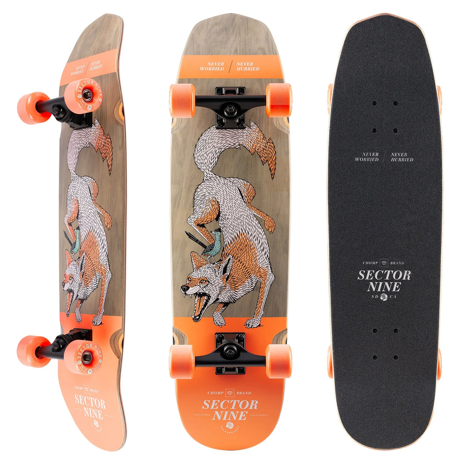 Sector 9 Longboards Cruiser Ditch Witch Coyote Double Kick 9" x 33"