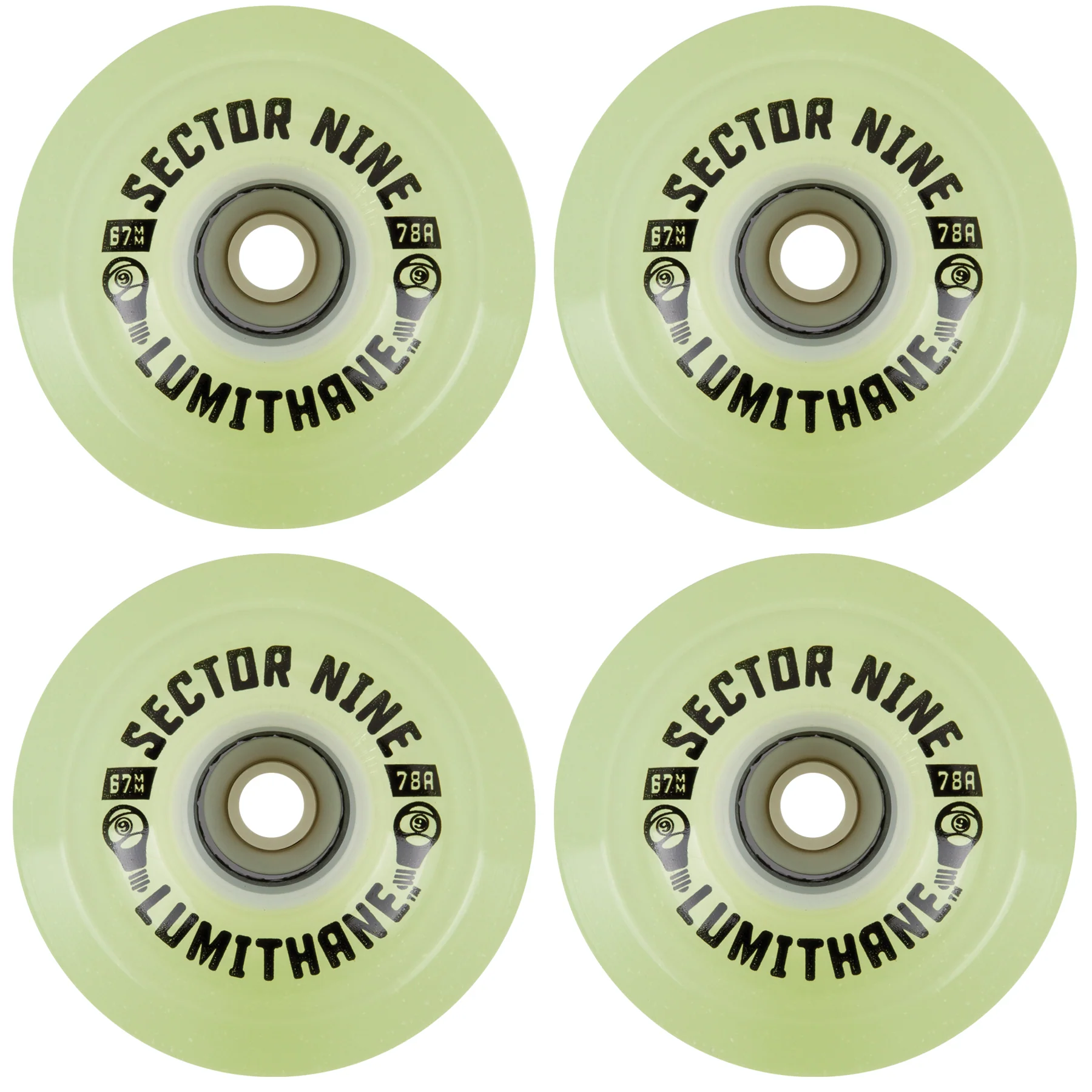 Sector 9 Wheels Lumithane 67mm 78a Glow LED