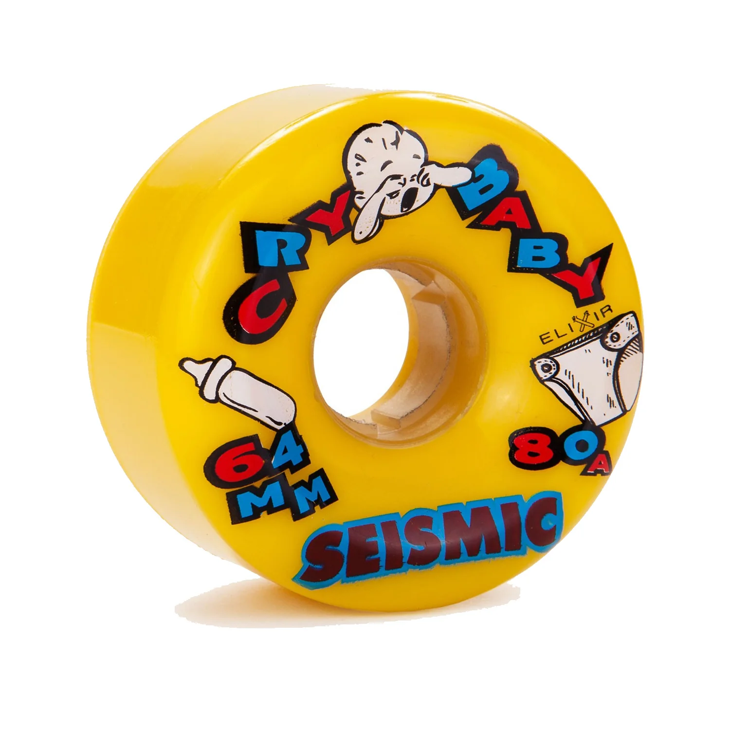 Seismic Wheels Cry Baby Yellow 60mm x 38mm 80A - Image 2