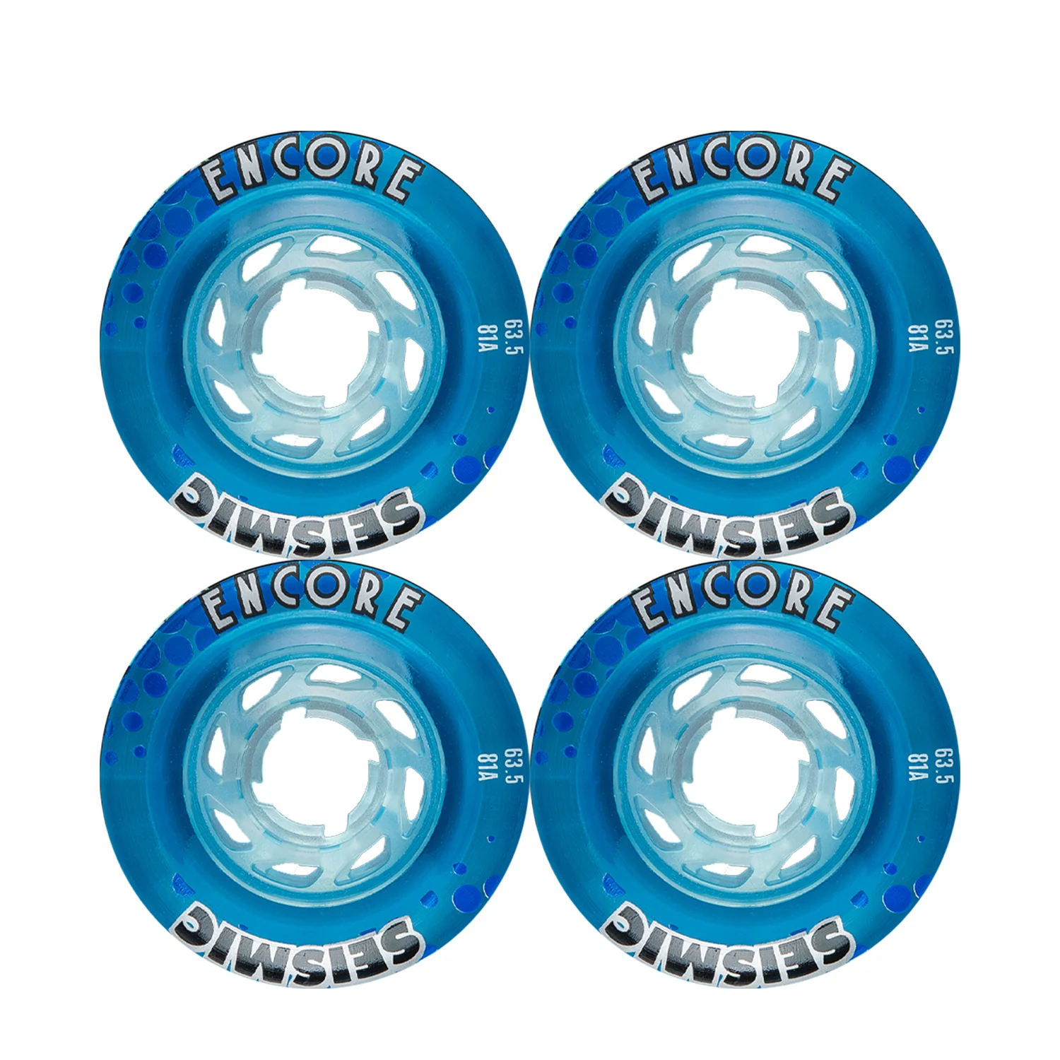 Seismic Wheels Encore Crystal Clear Blue 63.5mm x 42mm 81A
