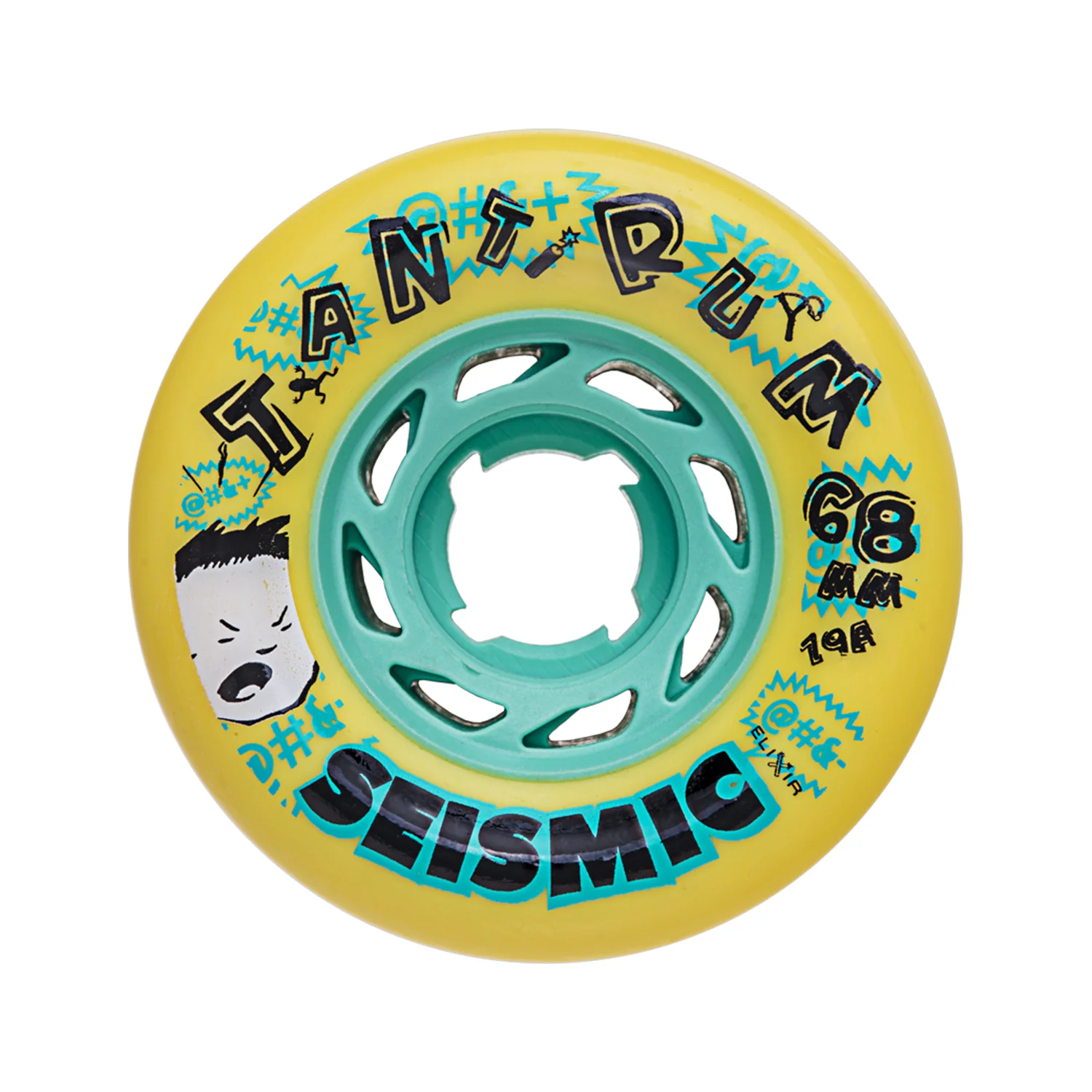 Seismic Wheels Tantrum Yellow 68mm x 43mm 79A - Image 2