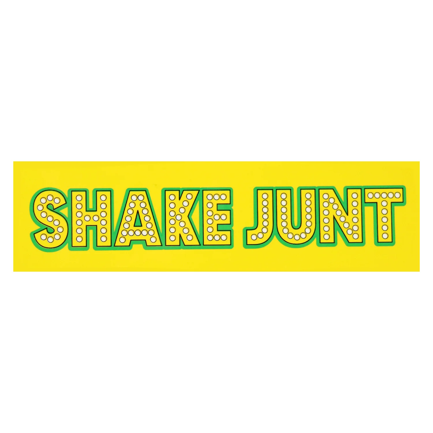 Shake Junt Skateboard Sticker Bar Logo Yellow 7.5" x 2.25"