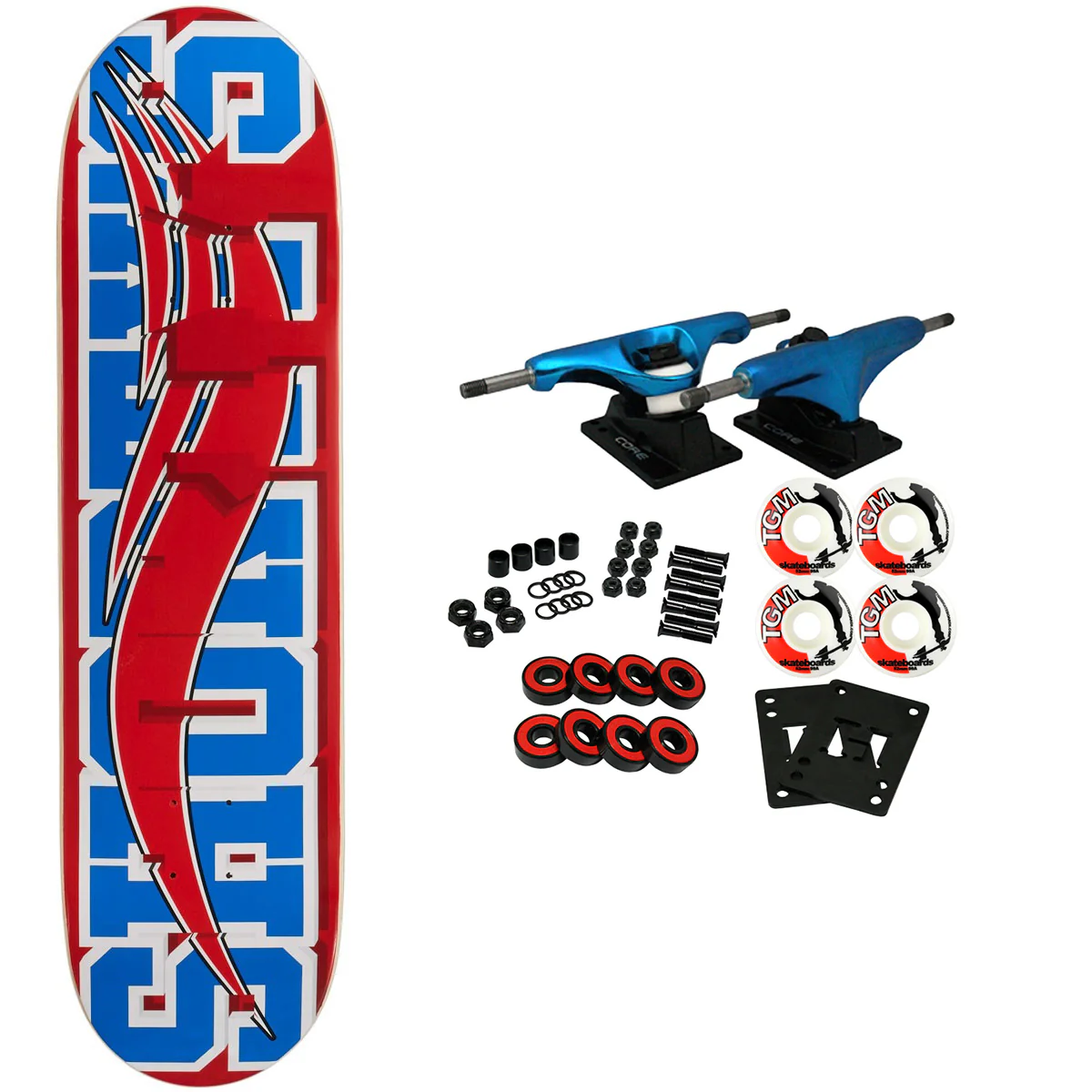 Shorty's Complete Skate Blocks L Blue/Red 8.25"