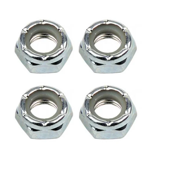 Shorty's Hardware Skateboard Truck Replacement Axle Nuts 4 Pack Silver