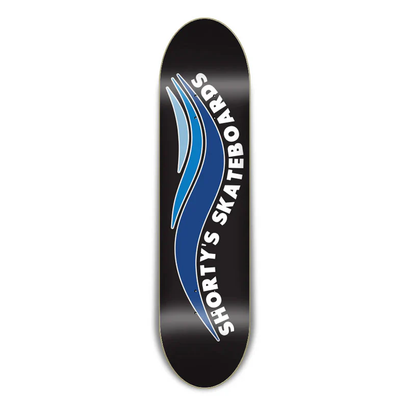 Shorty's Skateboard Deck Skate Wave Black/Blue 7.75"