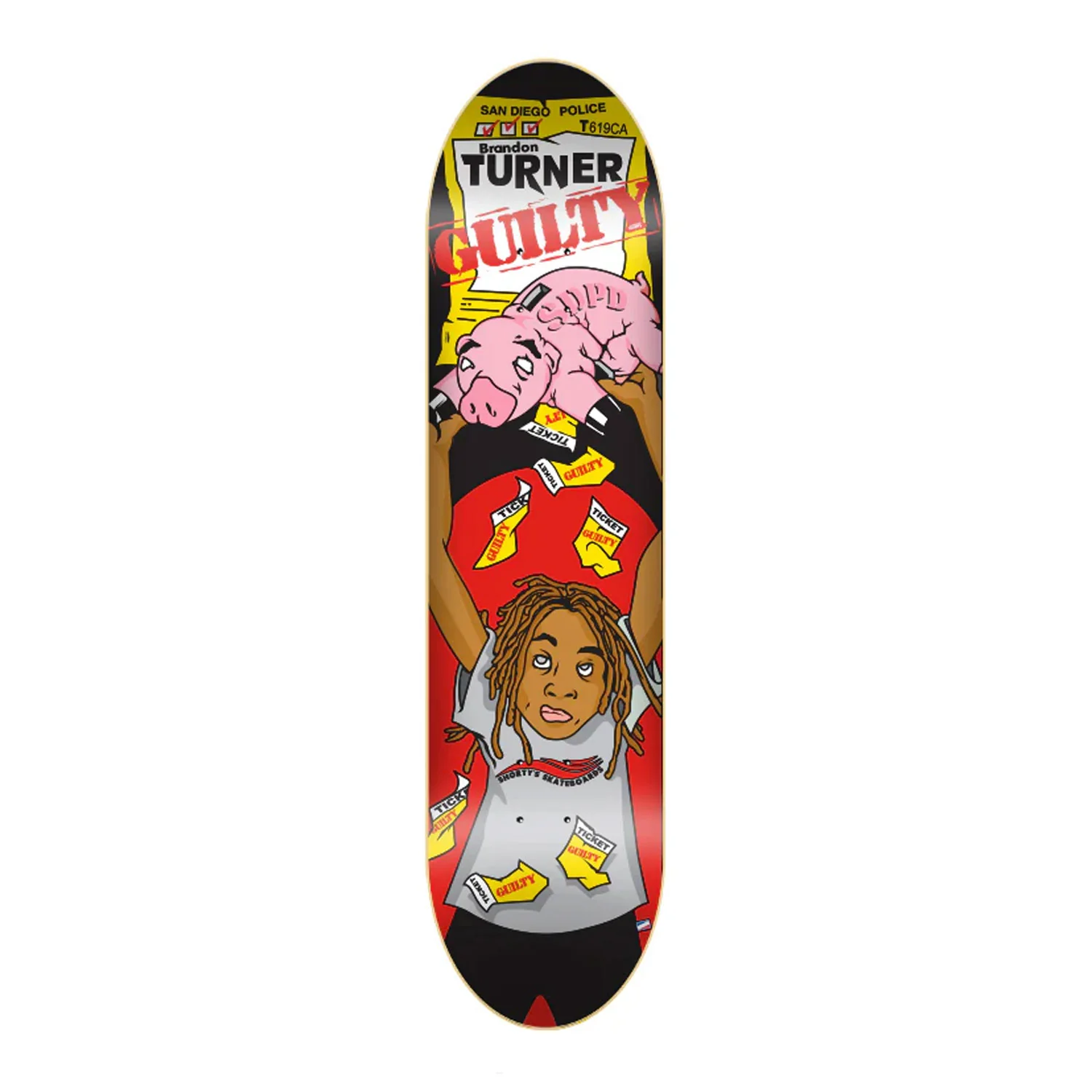 Shorty's Skateboard Deck Turner Guilty Red 8.25"