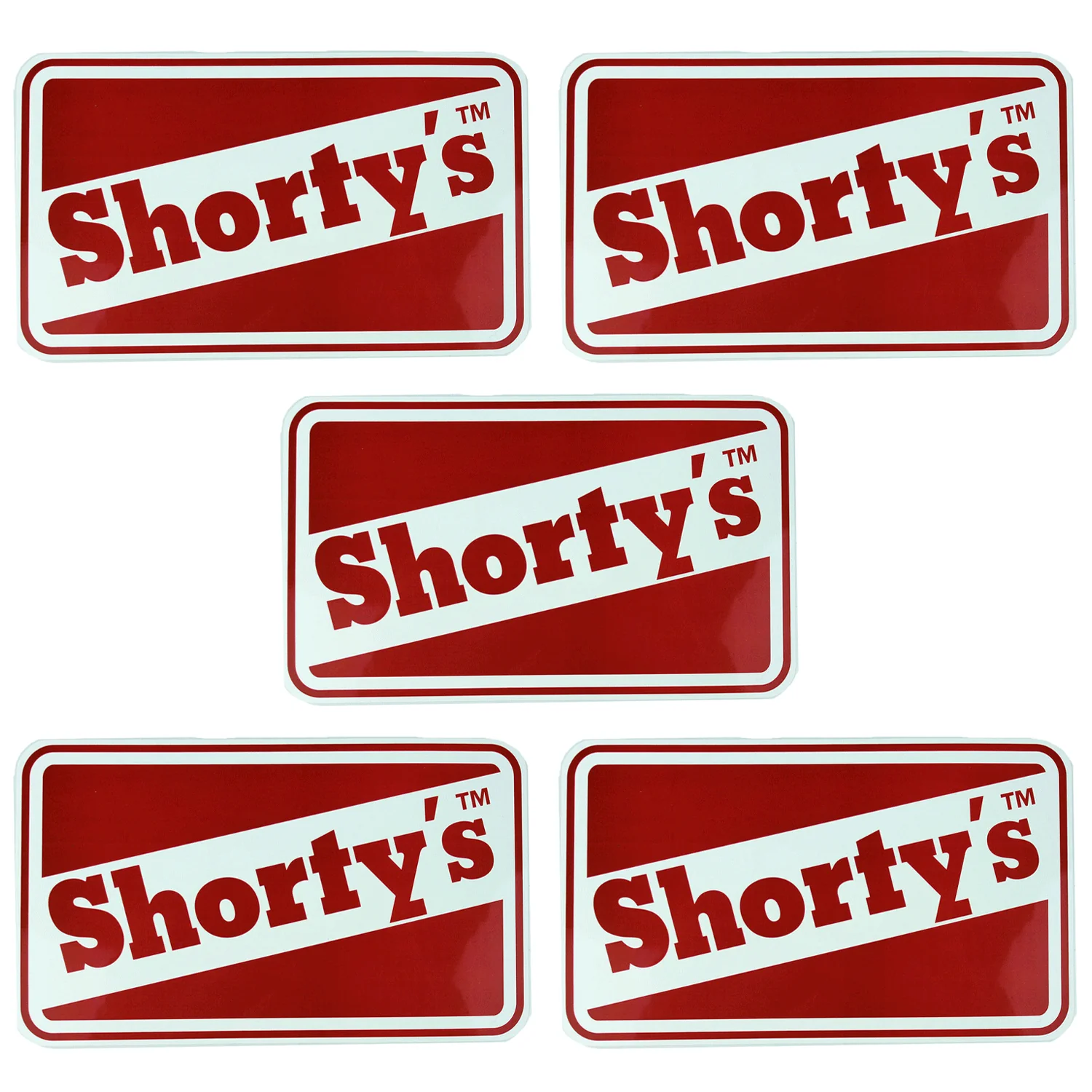 Shorty's Skateboard Logo Red/White Sticker 5-Pack