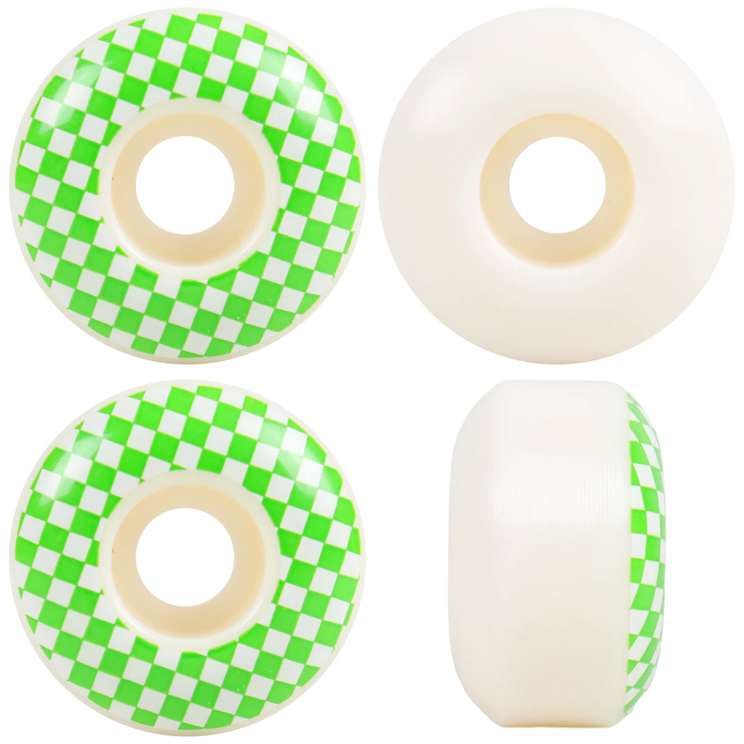 Skateboard Wheels 52mm x 31mm 100A High Rebound Checker White/Green