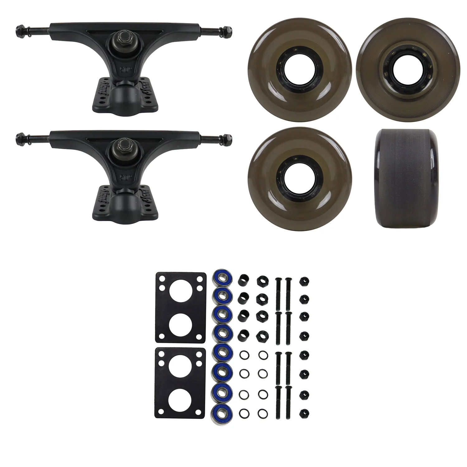 Slant Longboard Trucks with 70mm Wheels, Abec 7 Bearings, Hardware, and Risers - Image 23