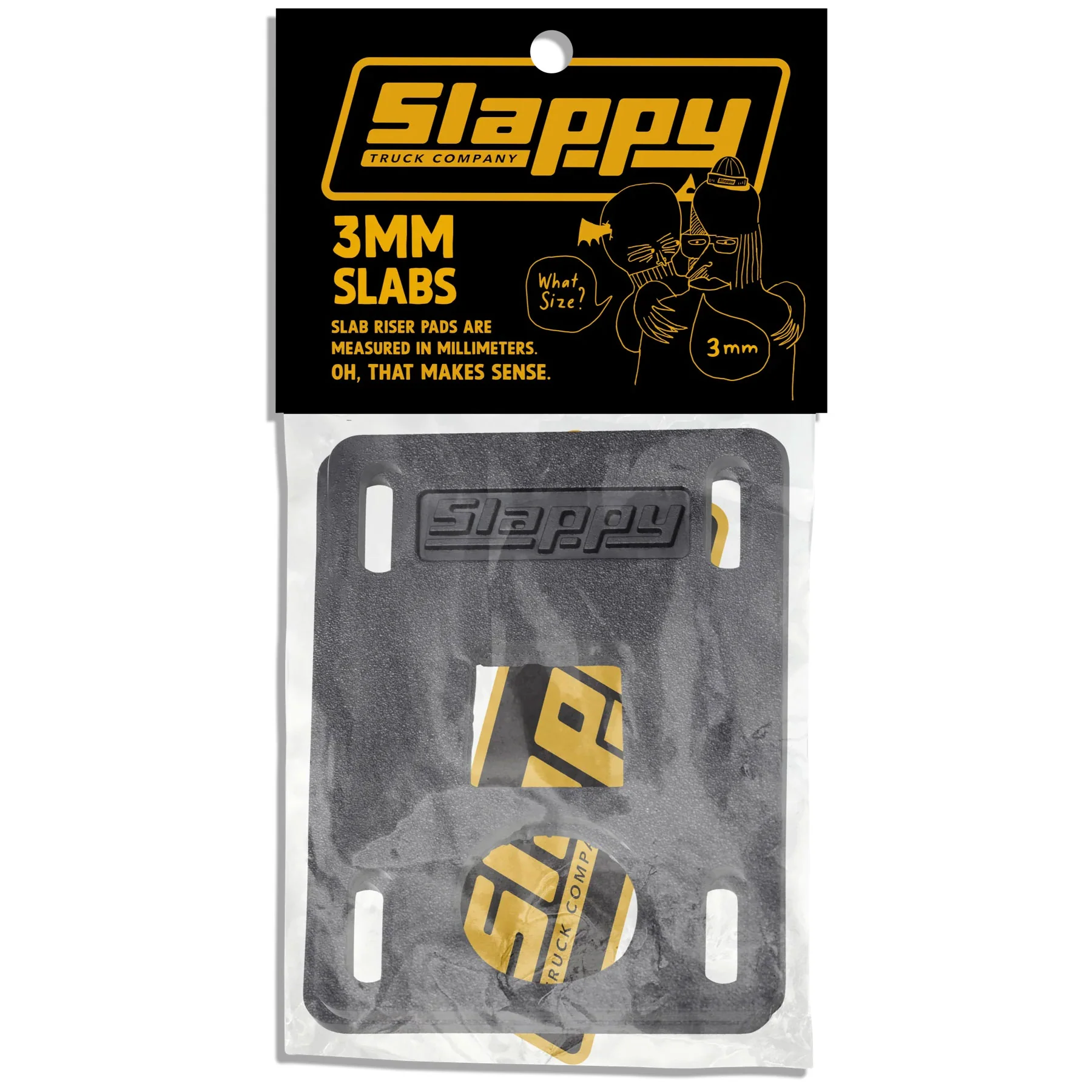 Slappy Skateboard Risers Slappy Slabs Black 3mm