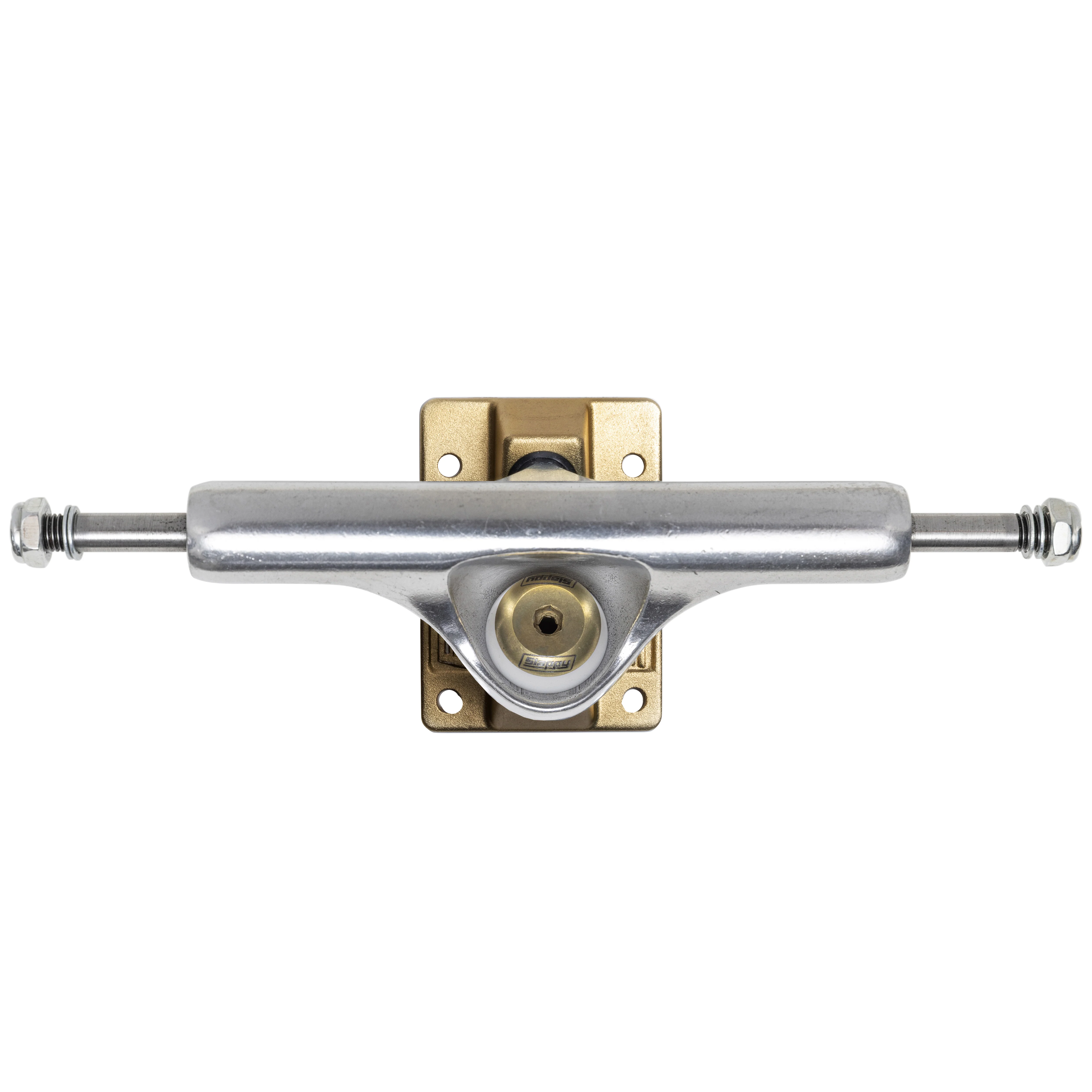 Slappy Skateboard Trucks Inverted Hollow Lights Ultra Low Kingpin 8.25" Polished/Gold/Gold - Image 4