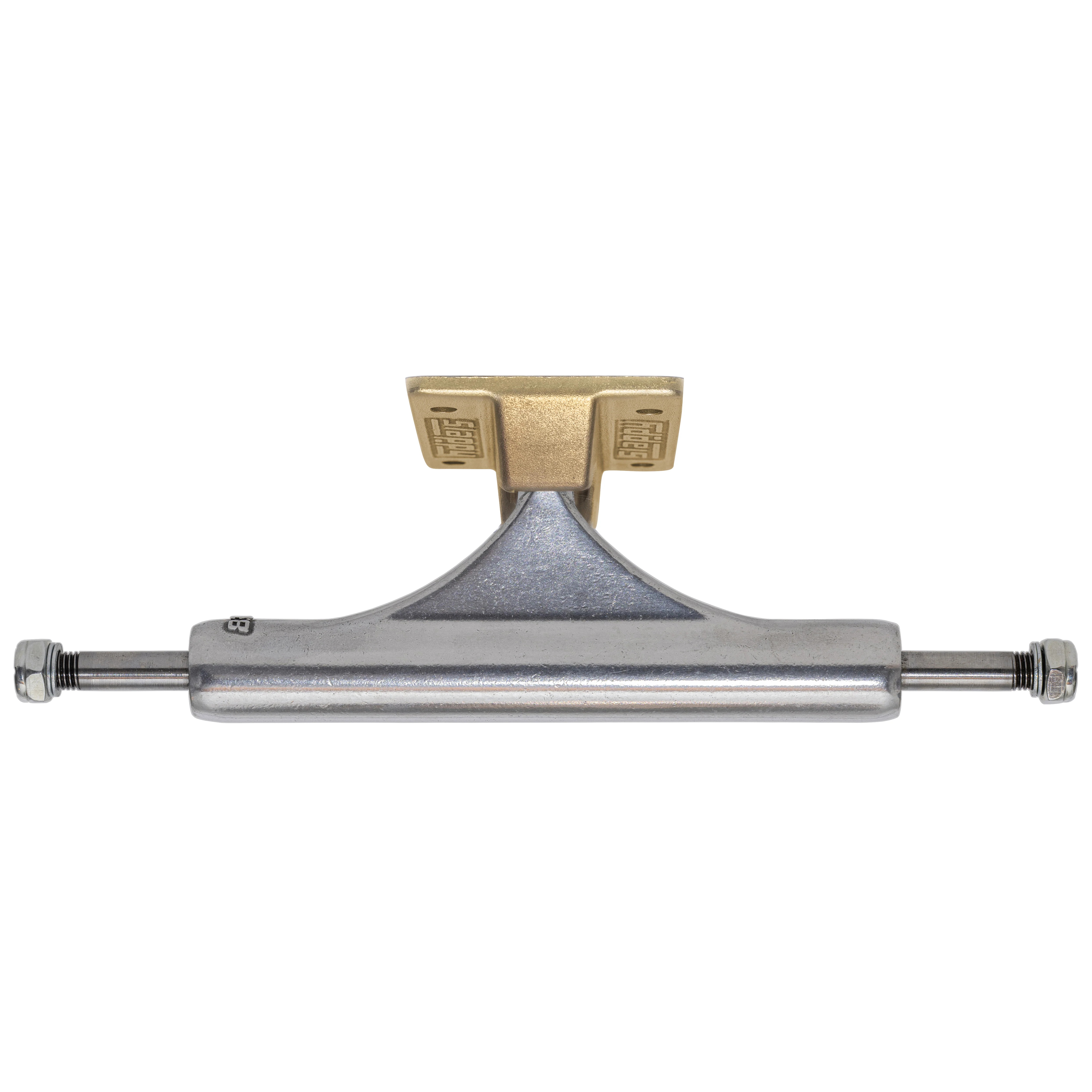 Slappy Skateboard Trucks Inverted Hollow Lights Ultra Low Kingpin 8.5" Polished/Gold/Gold - Image 2