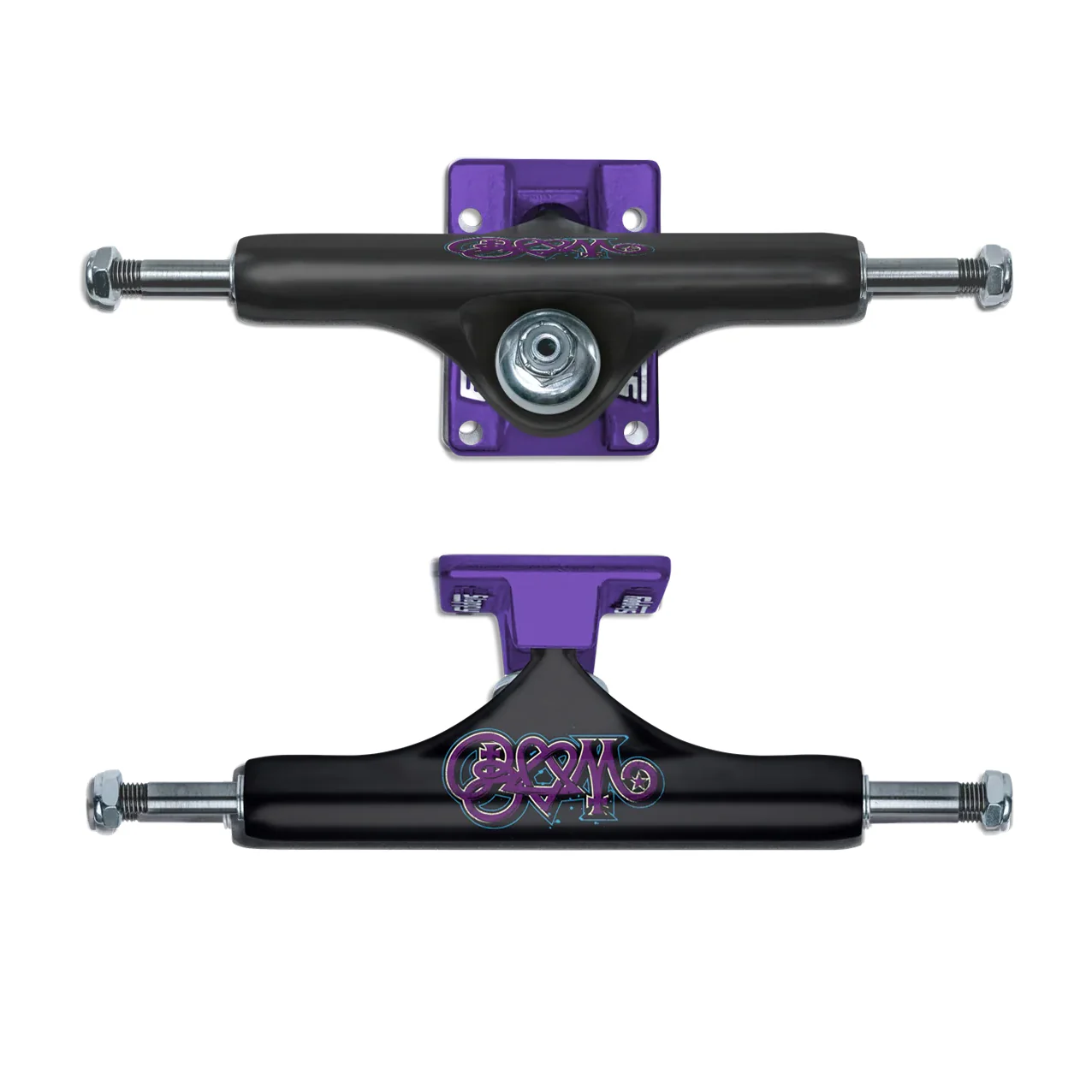 Slappy Skateboard Trucks ST1 Hollow Bam Margera Black/Purple 9.0"