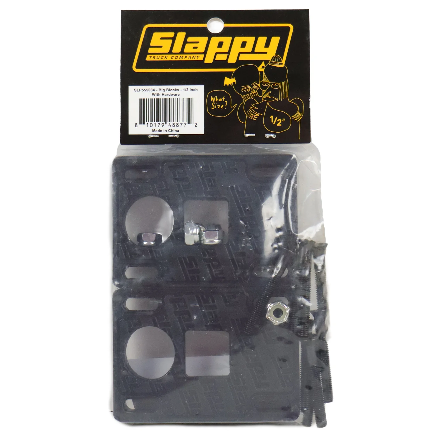 Slappy Trucks Risers Big Blocks Black 1/2" with Mounting Hardware and Sticker - Image 3