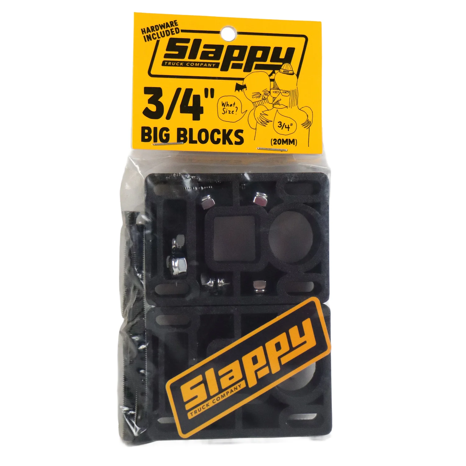 Slappy Trucks Risers Big Blocks Black 3/4" with Mounting Hardware and Sticker - Image 2