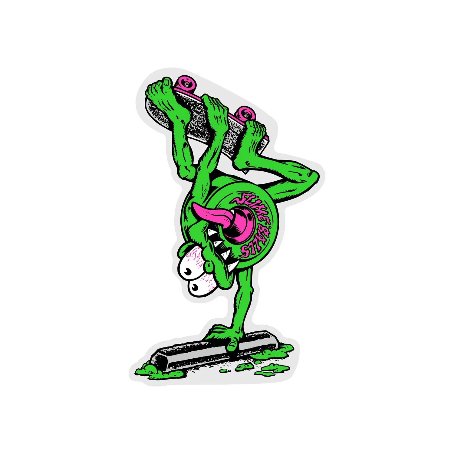 Slime Balls Skateboard Sticker Slimey II Clear Mylar Green 2.25" x 3.5"