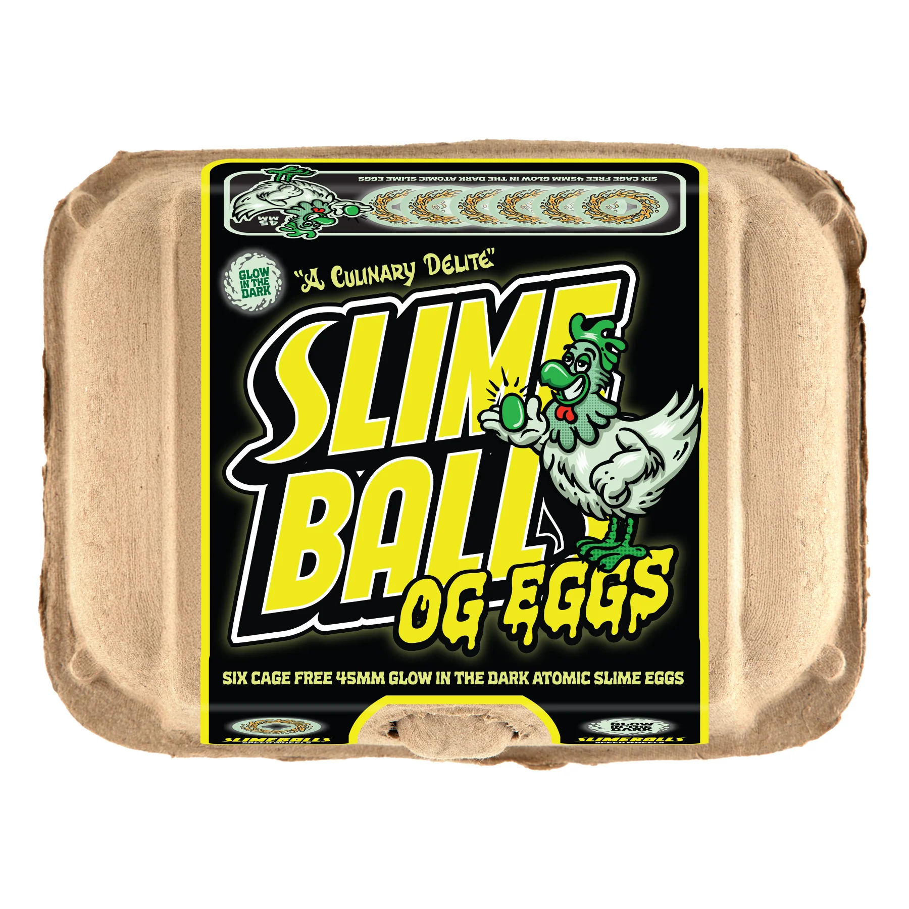 Slime Balls Skateboard Wheels 45mm OG Eggs Mini Chubbies 99A Glow in the Dark - Image 4
