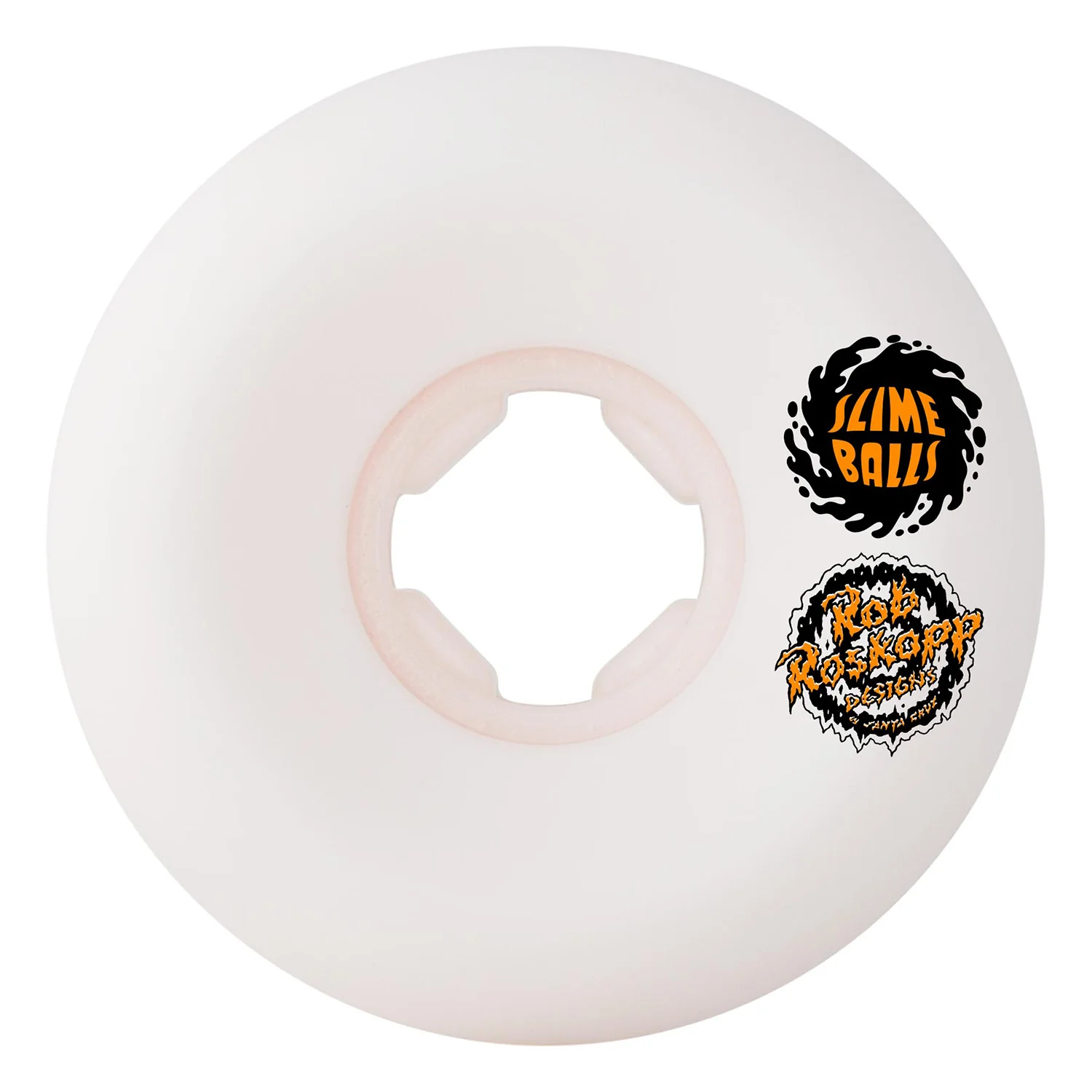 Slime Balls Skateboard Wheels 54mm Roskopp Face Two Reissue Hardline 95A White - Image 3