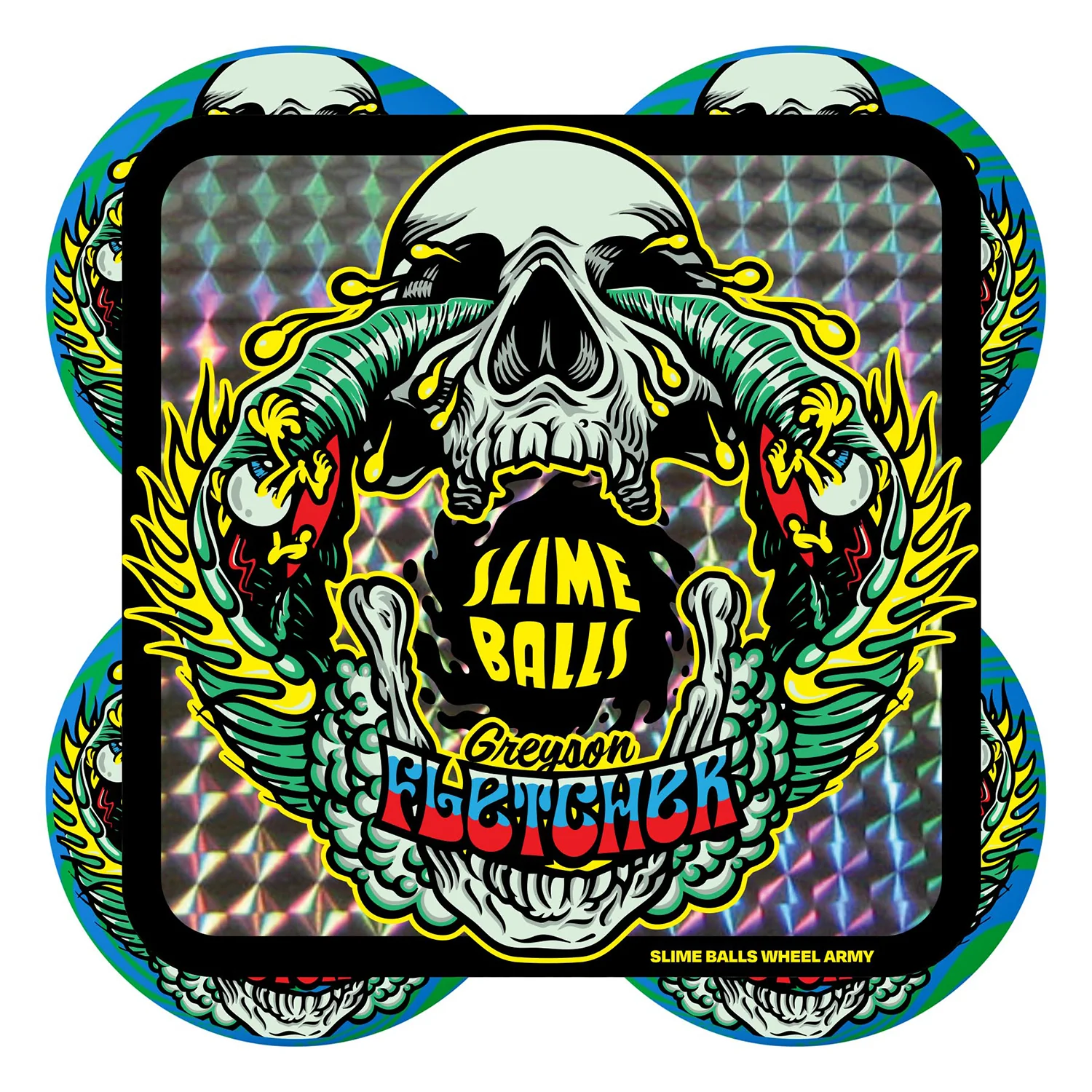 Slime Balls Skateboard Wheels 56mm Greyson Fletcher Guest Vomit Mini 99A Green Blue Swirl - Image 5
