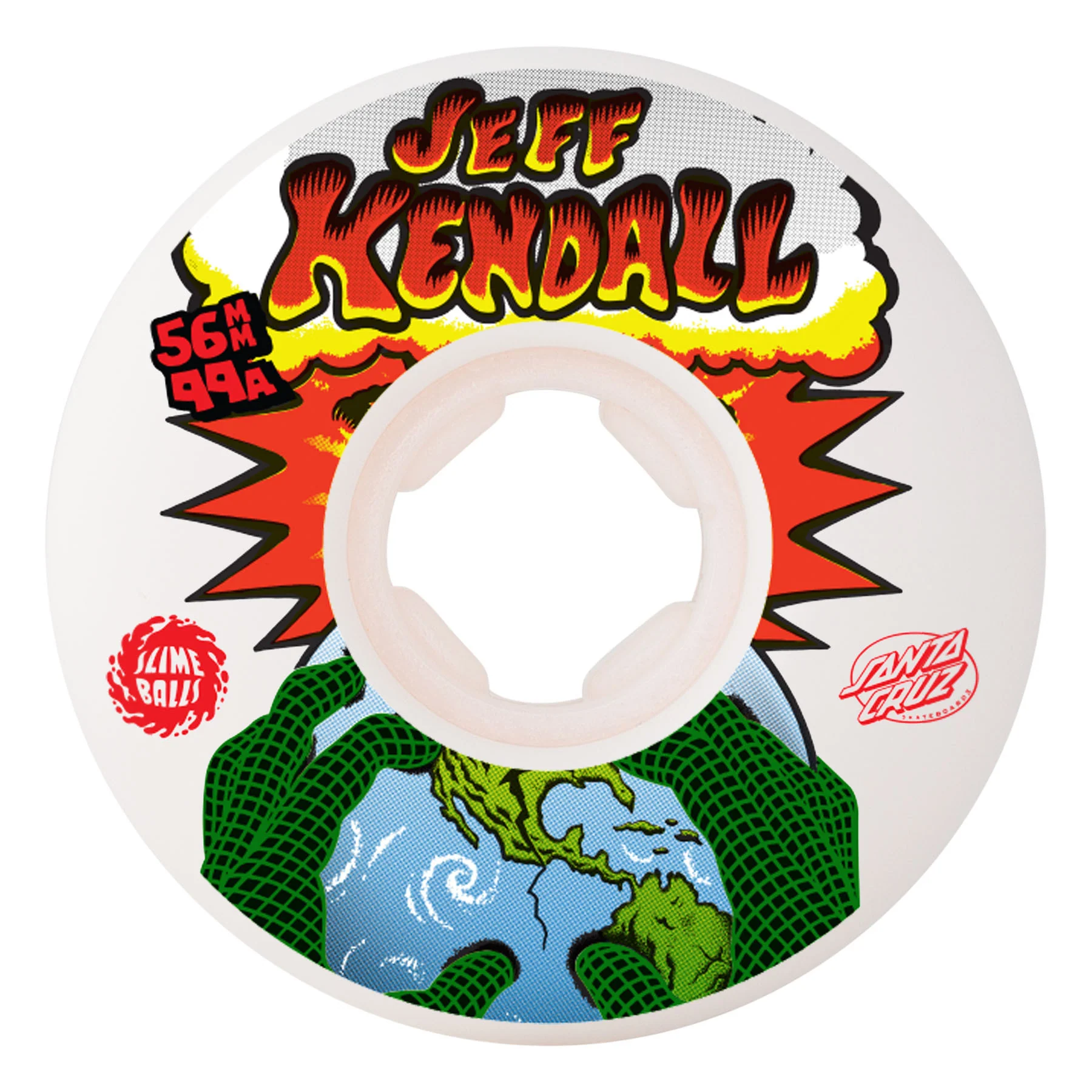 Slime Balls Skateboard Wheels 56mm Kendall End of the World Reissue Chubbies 99A White - Image 2