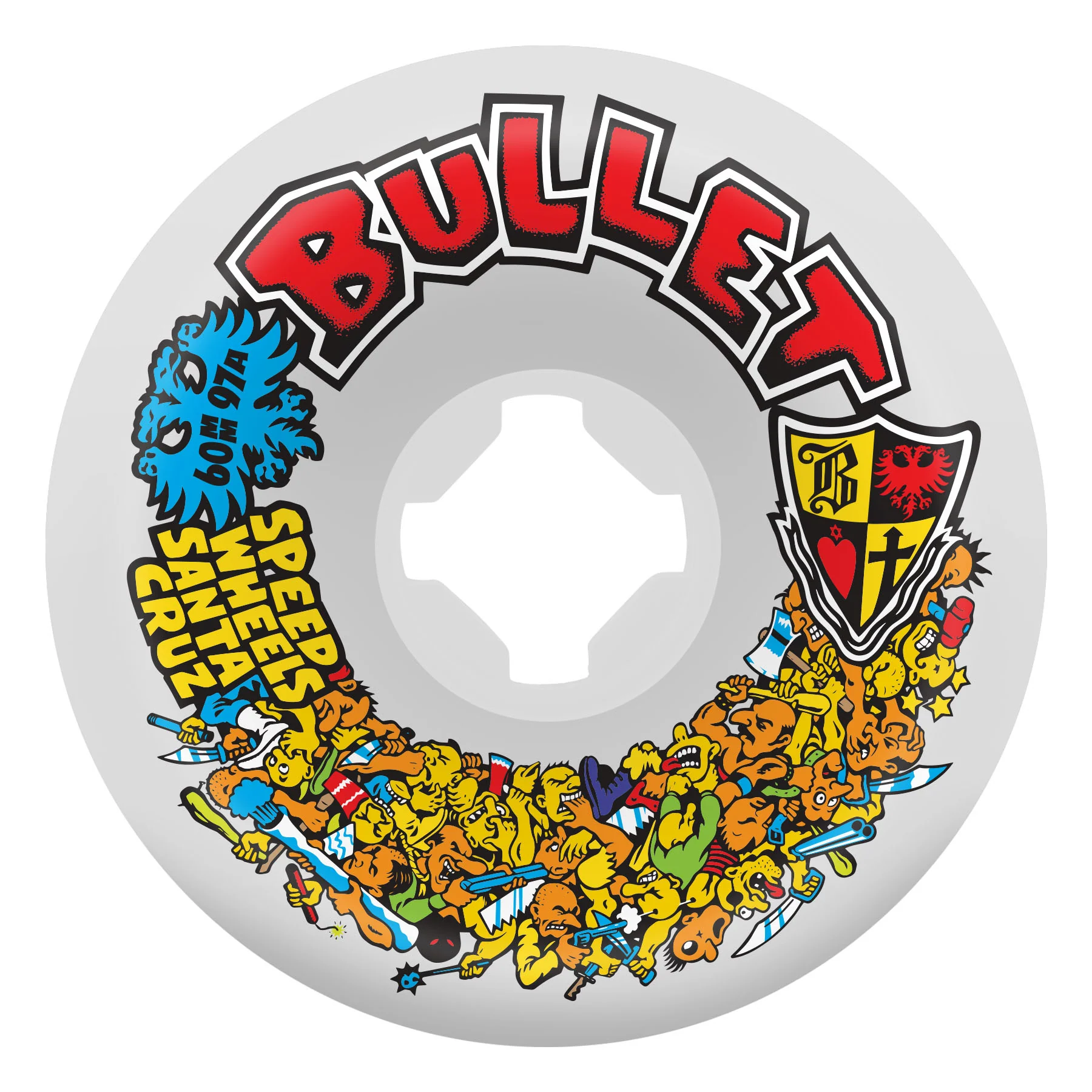 Slime Balls Skateboard Wheels 60mm Bullet Riot Vomits 97A White - Image 2