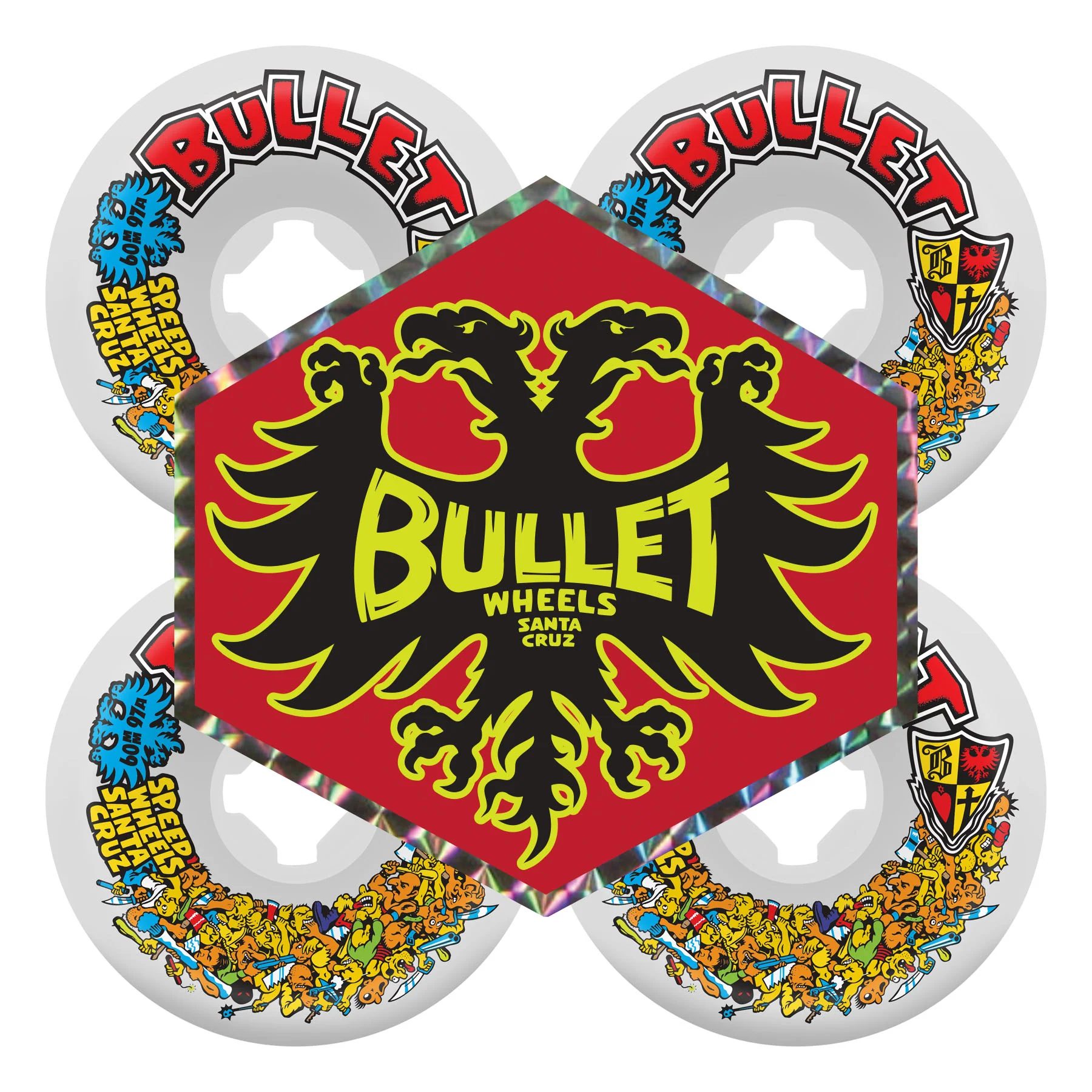 Slime Balls Skateboard Wheels 60mm Bullet Riot Vomits 97A White - Image 5